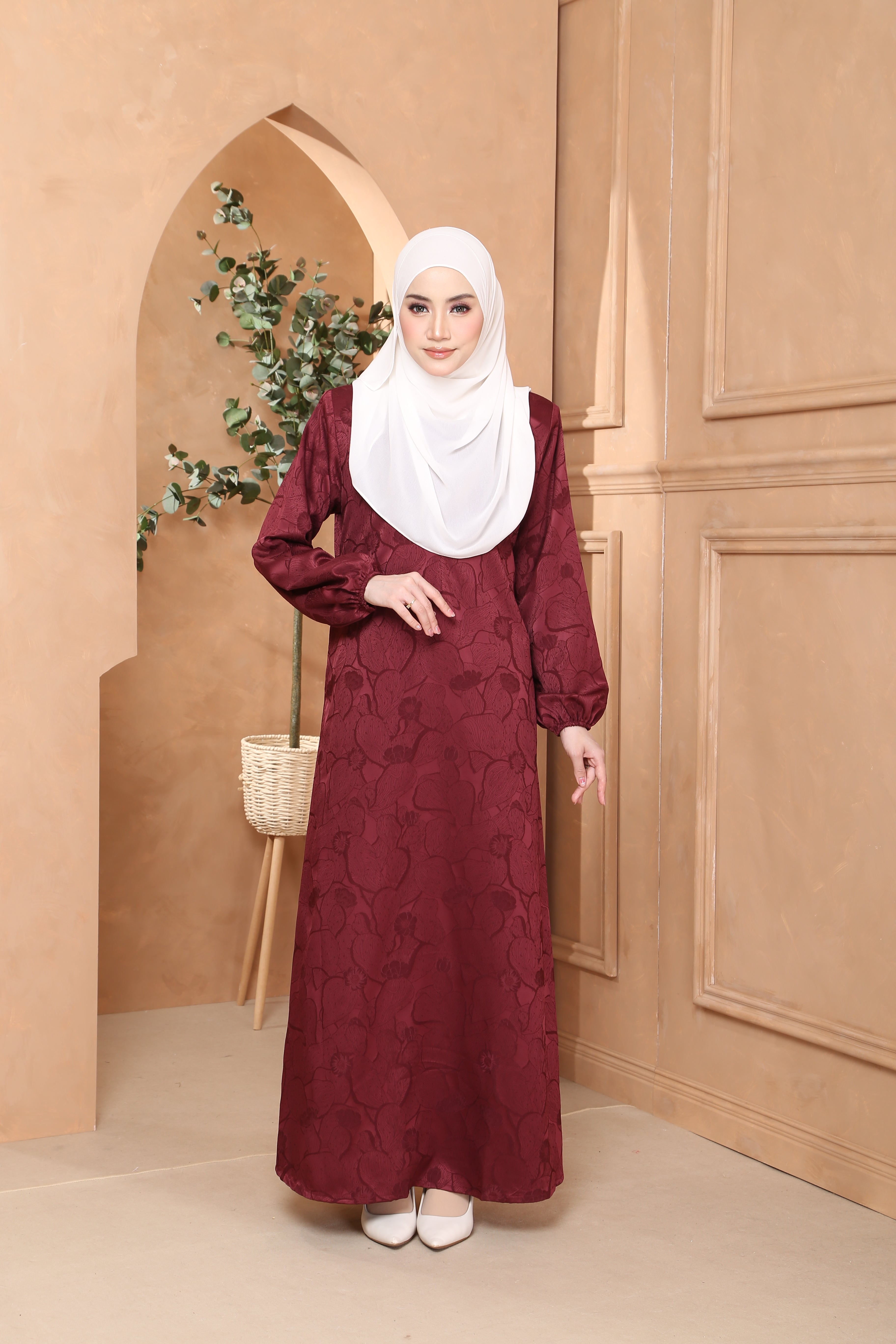 Jubah Naura Exclusive - JNE-127 ( MAROON )
