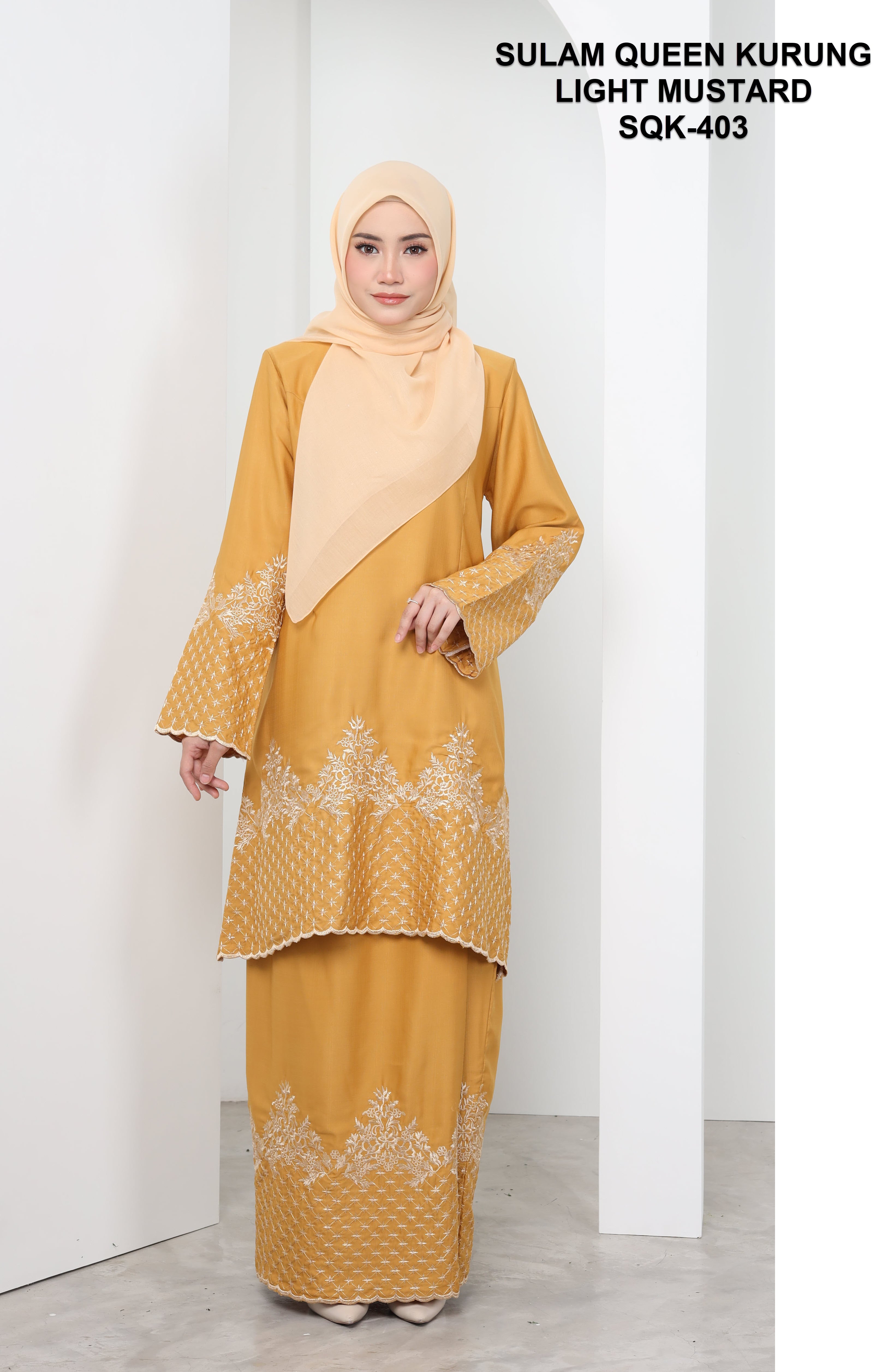 SULAM QUEEN KURUNG - LIGHT MUSTARD