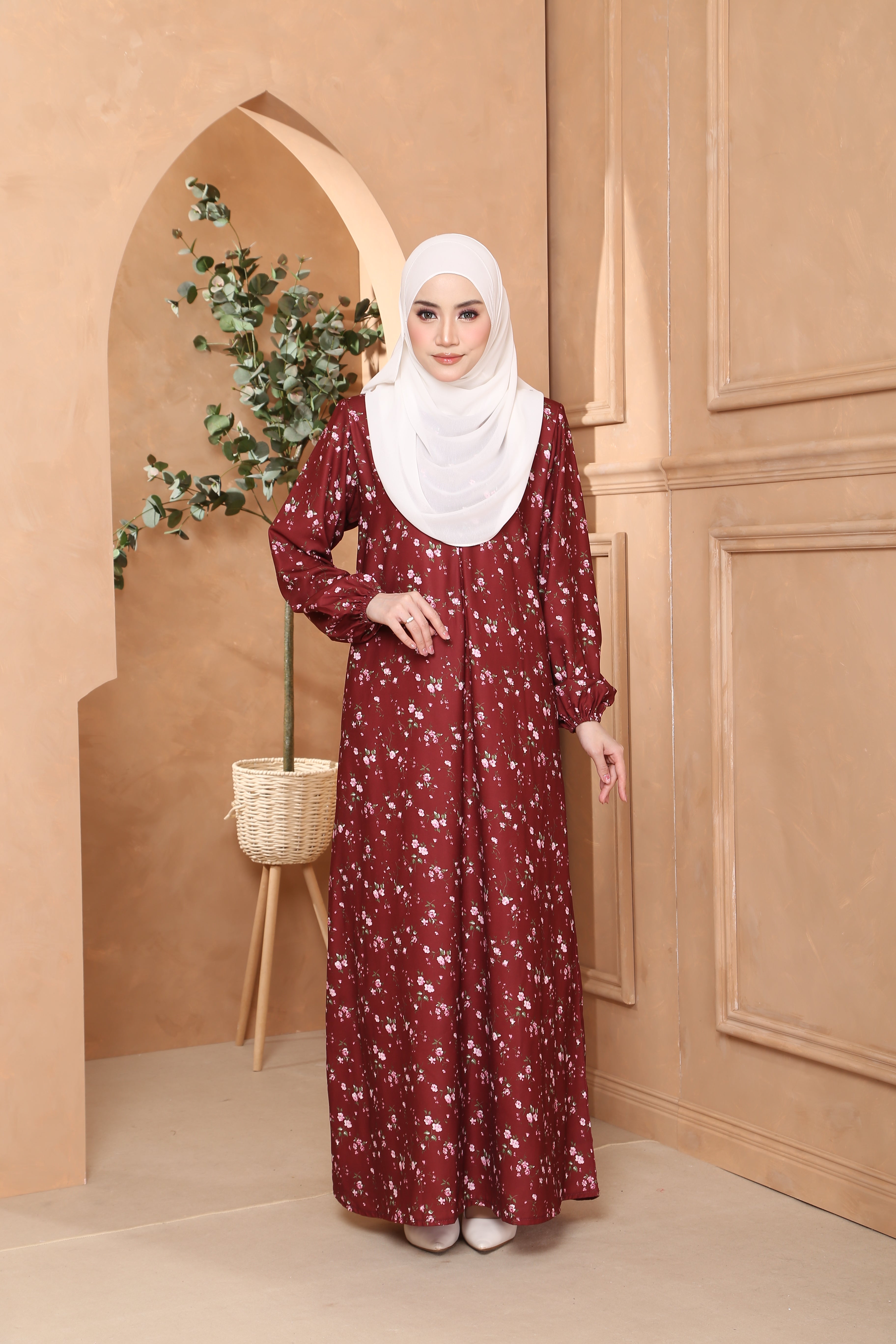 Jubah Helena Exclusive - JHE-523 ( DARK MAROON )