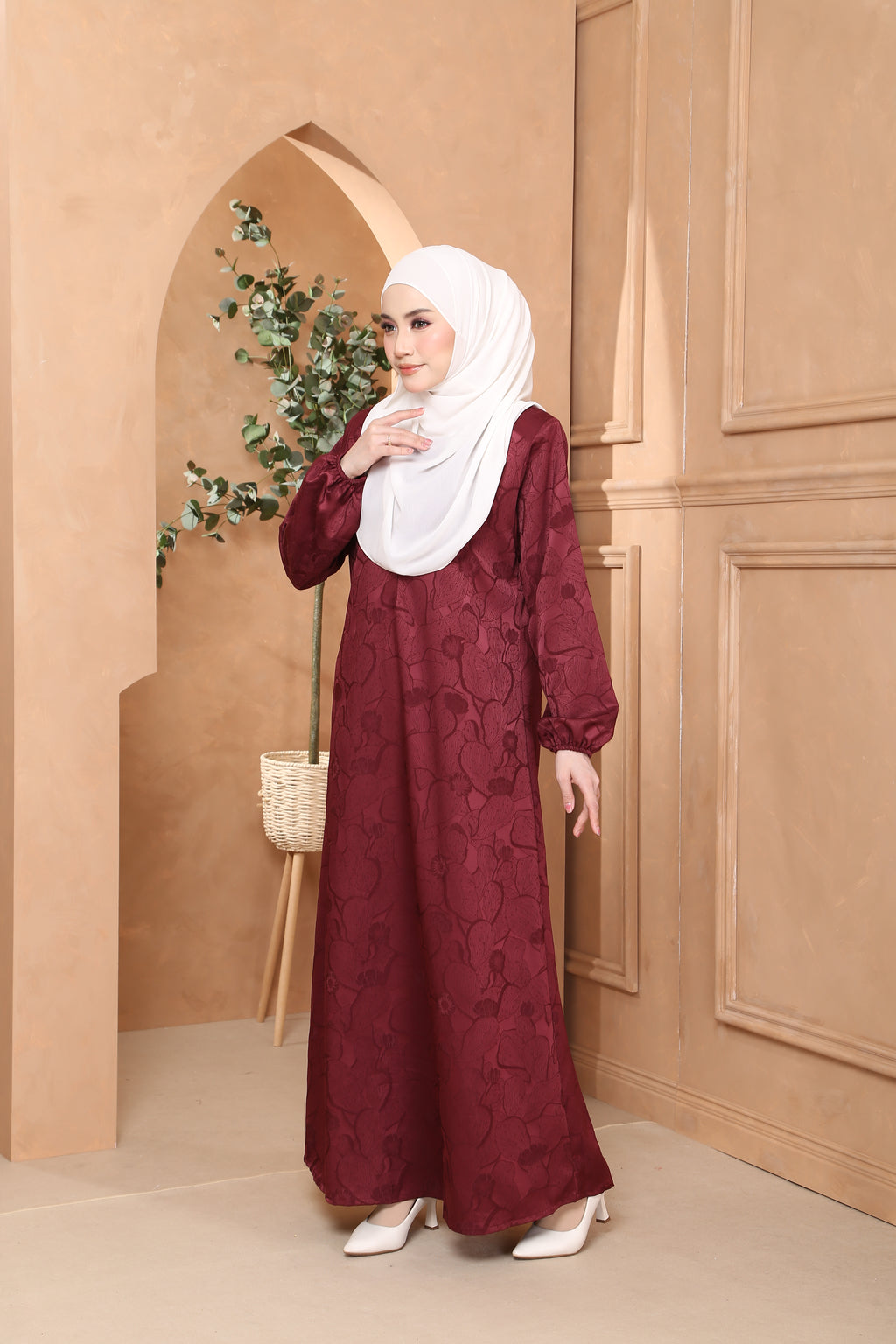 Jubah Naura Exclusive - JNE-127 ( MAROON )