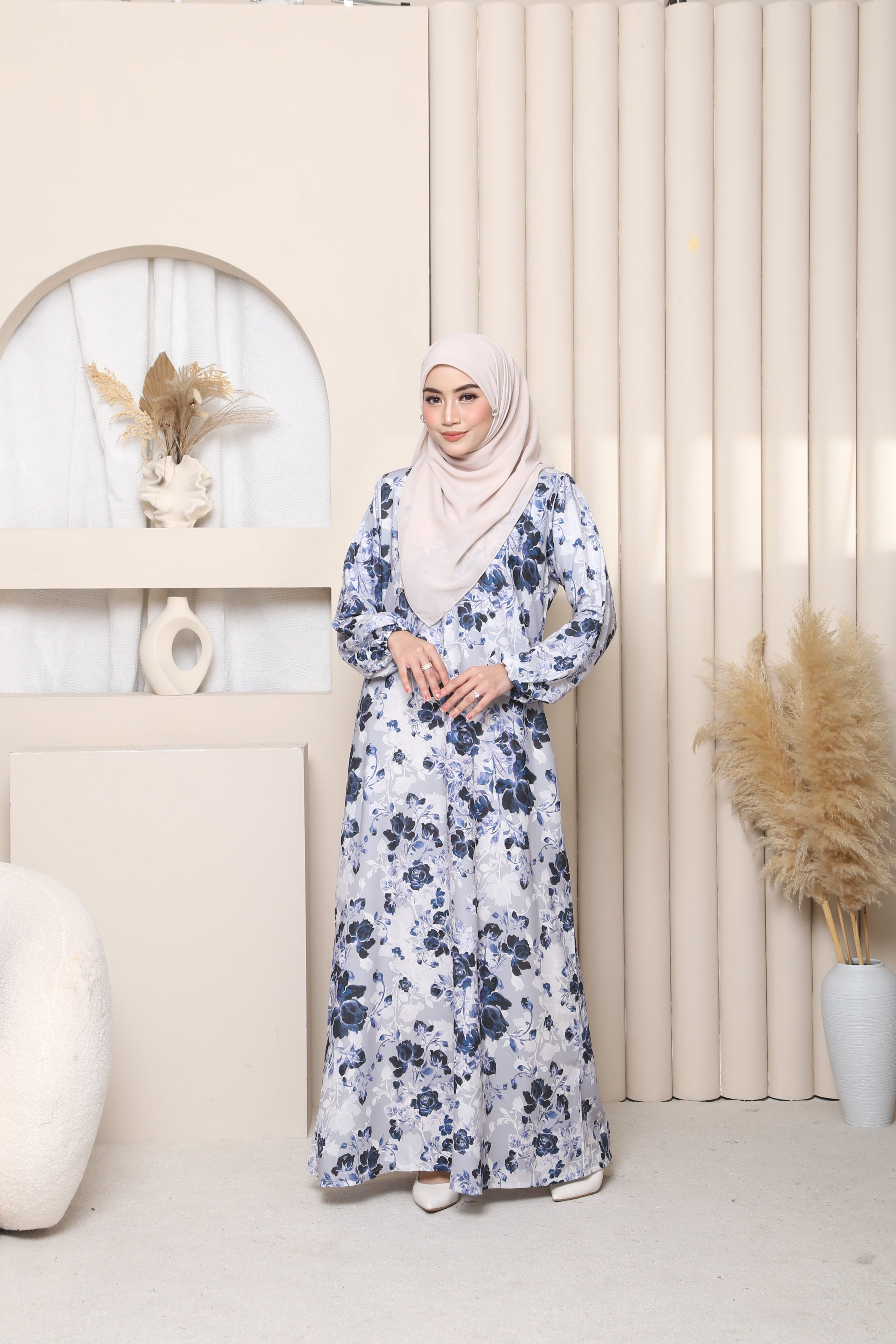 Jubah Maryam Exclusive - JME-805 ( WHITE+GREY )