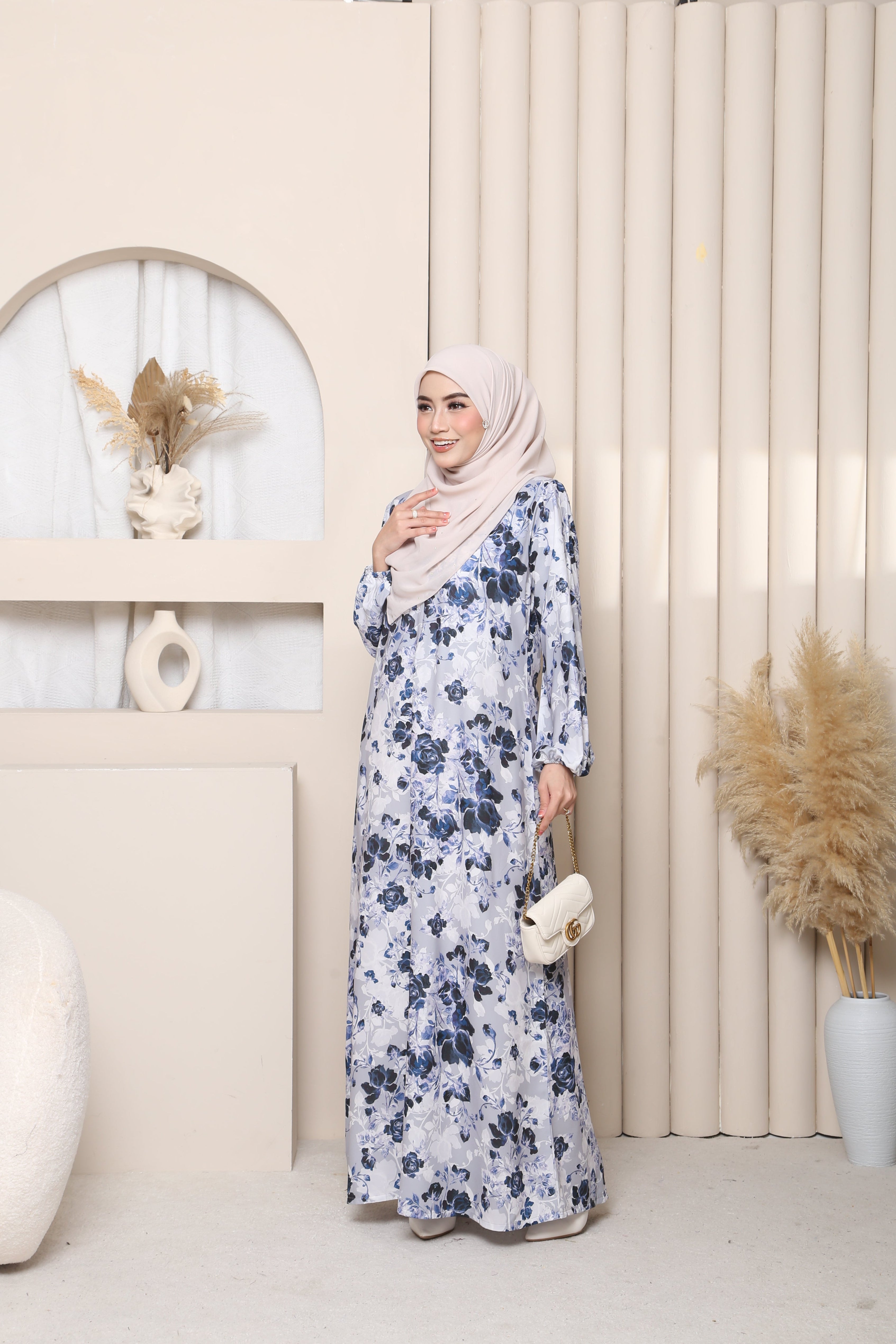 Jubah Maryam Exclusive - JME-805 ( WHITE+GREY )