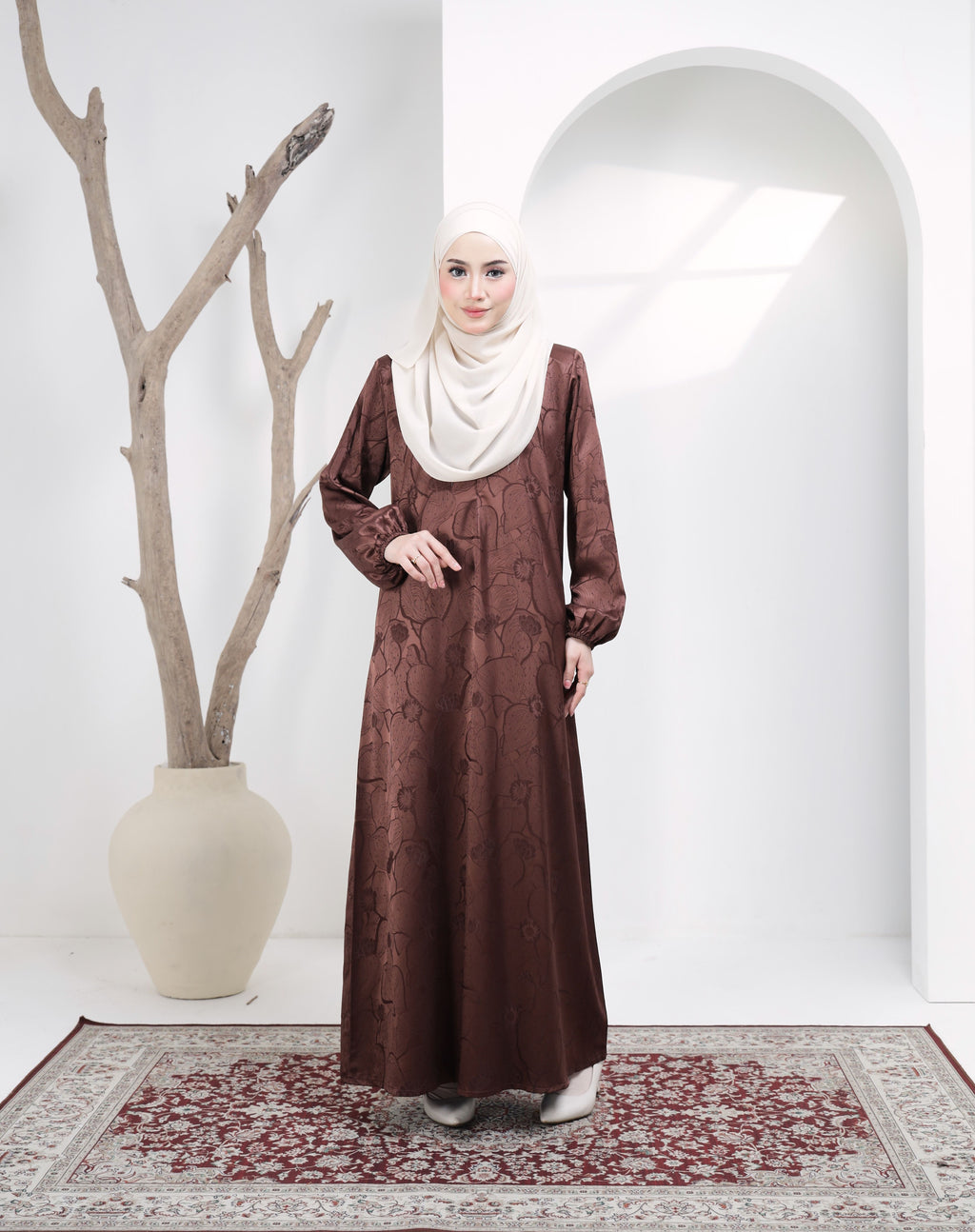 Jubah Naura Exclusive - JNE-130 ( RICH BROWN )