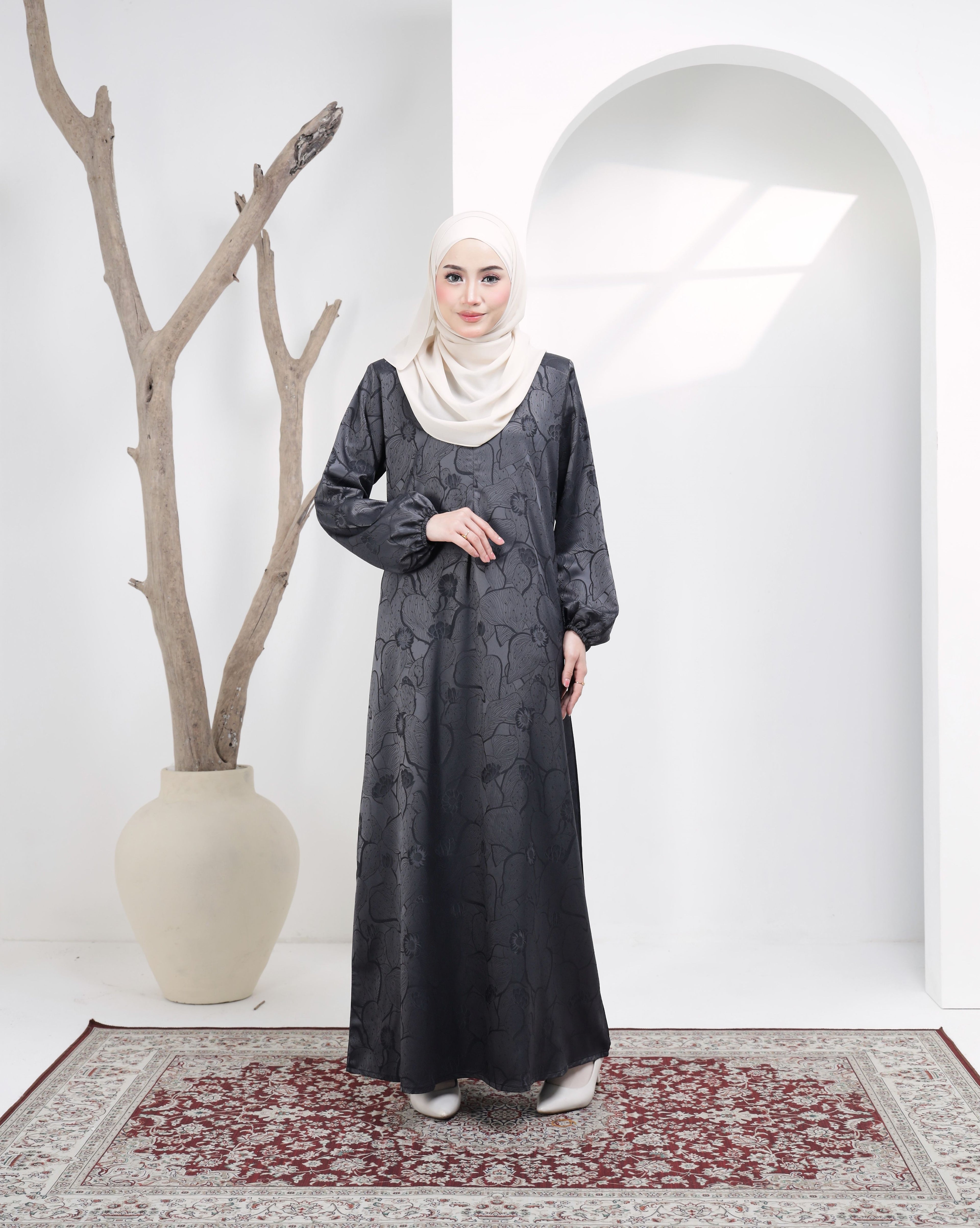 Jubah Naura Exclusive - JNE-131 ( DARK GREY )