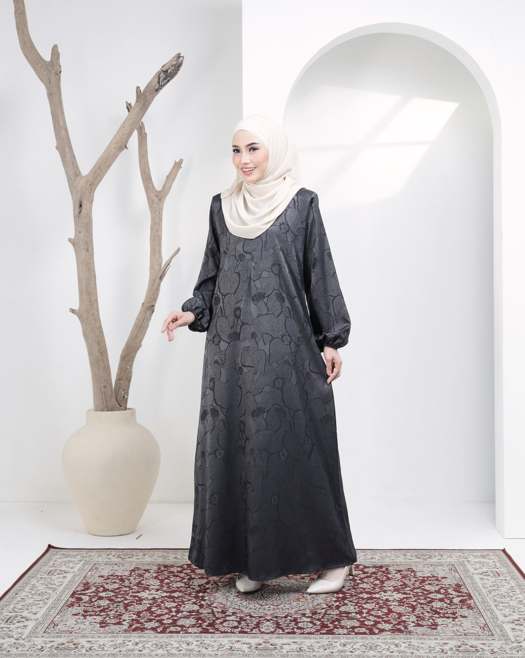 Jubah Naura Exclusive - JNE-131 ( DARK GREY )