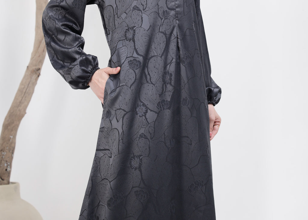 Jubah Naura Exclusive - JNE-131 ( DARK GREY )