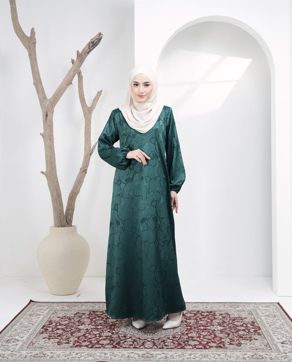 Jubah Naura Exclusive - JNE-132 ( EMERALD GREEN )