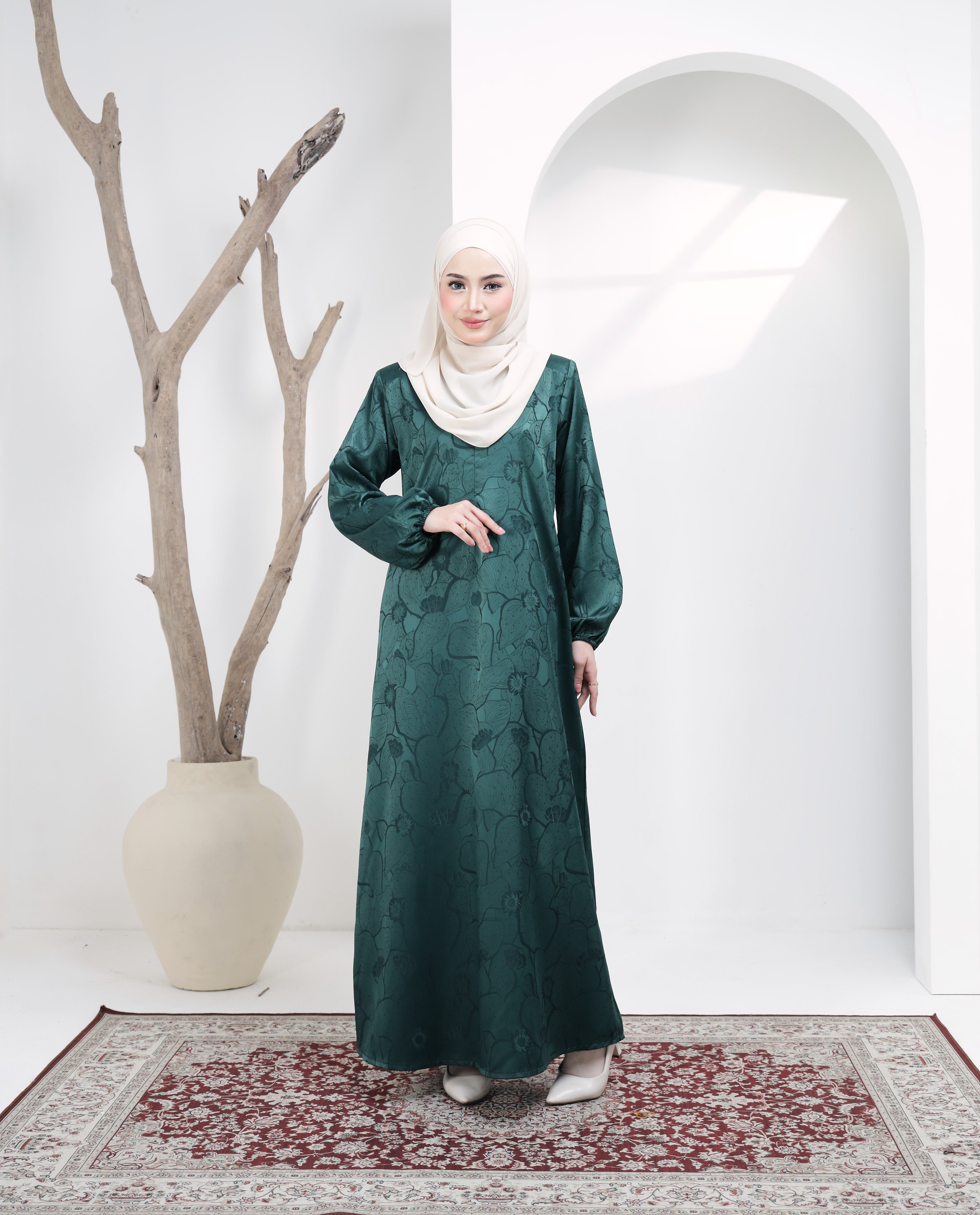 Jubah Naura Exclusive - JNE-132 ( EMERALD GREEN )