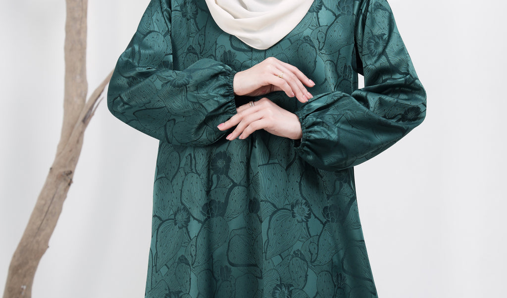 Jubah Naura Exclusive - JNE-132 ( EMERALD GREEN )
