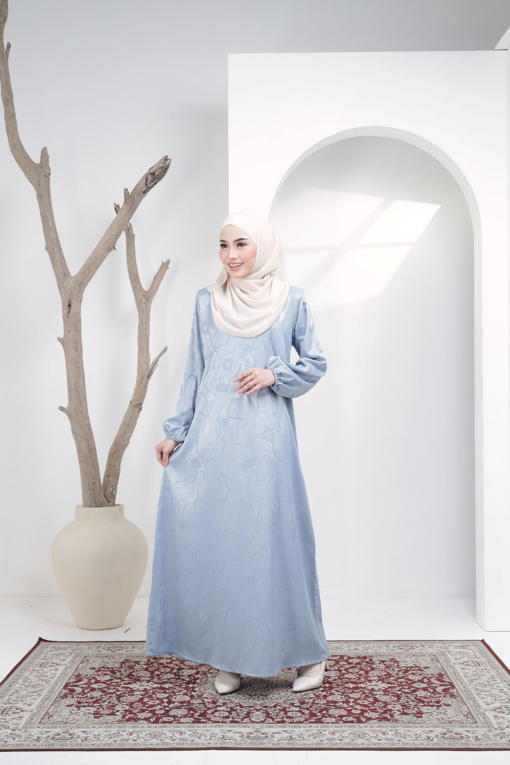 Jubah Naura Exclusive - JNE-129 ( LIGHT ASH BLUE )