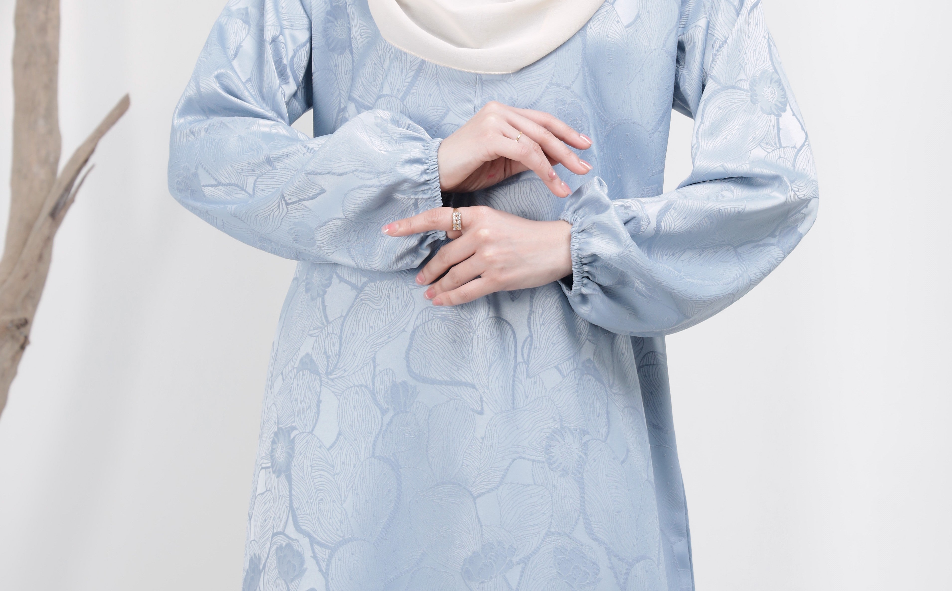 Jubah Naura Exclusive - JNE-129 ( LIGHT ASH BLUE )