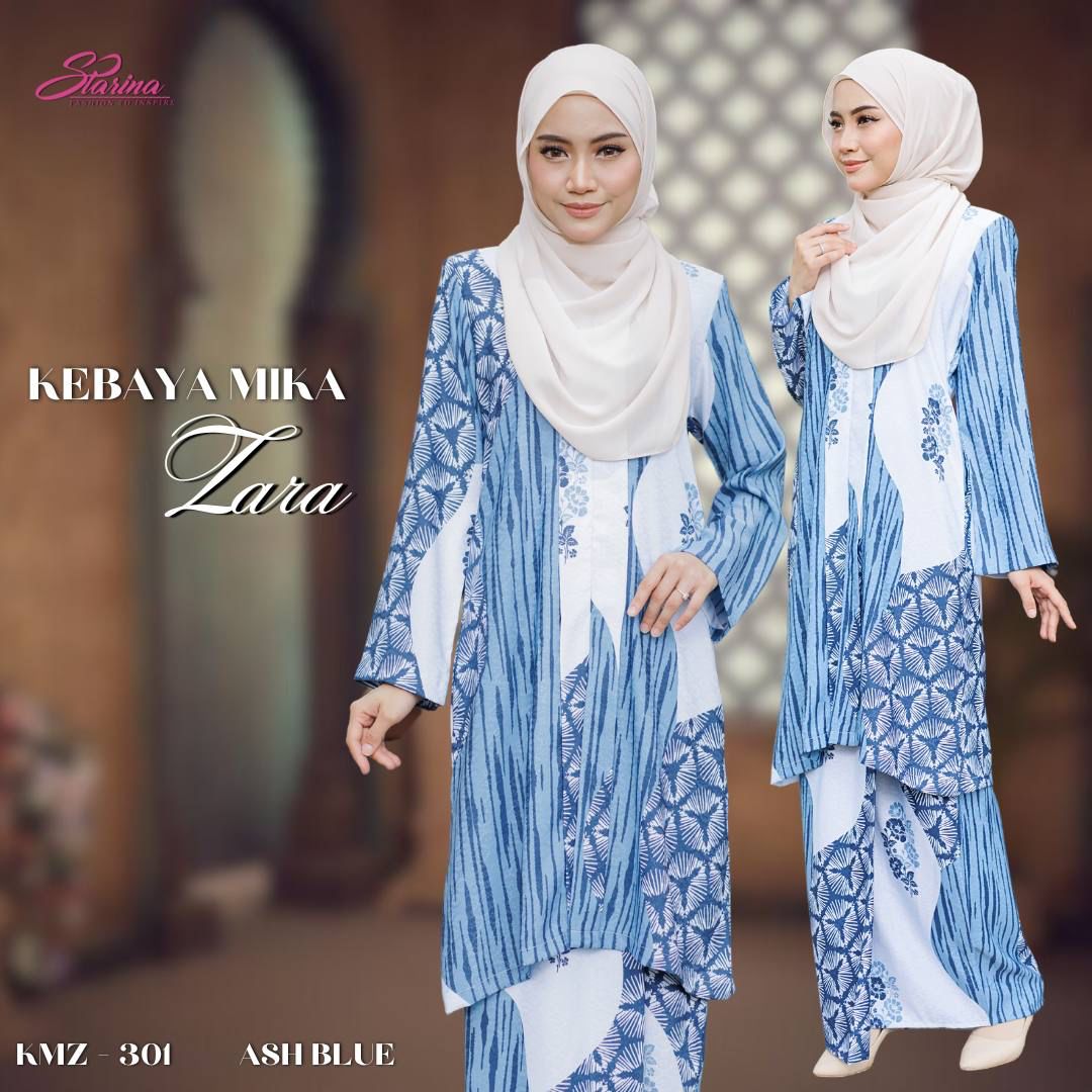 KEBAYA MIKA ZAHRA - ASH BLUE