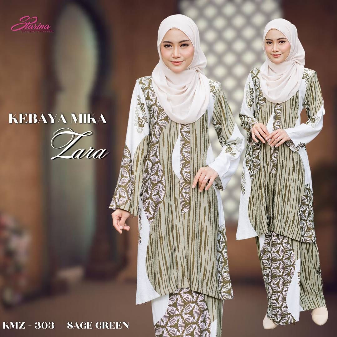 KEBAYA MIKA ZAHRA - SAGE GREEN