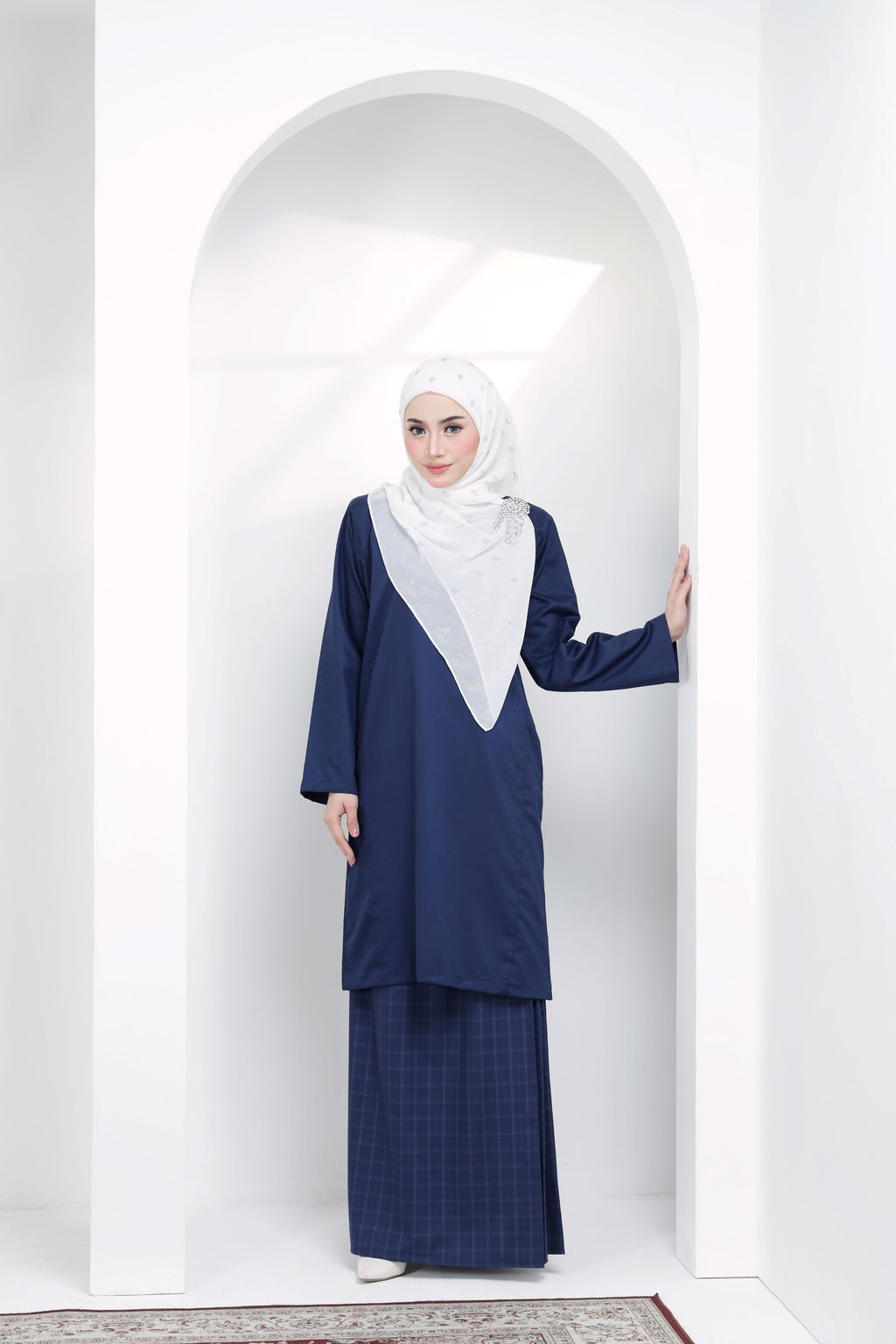 Kurung Johor Classic- KJC-201 ( Navy Blue )