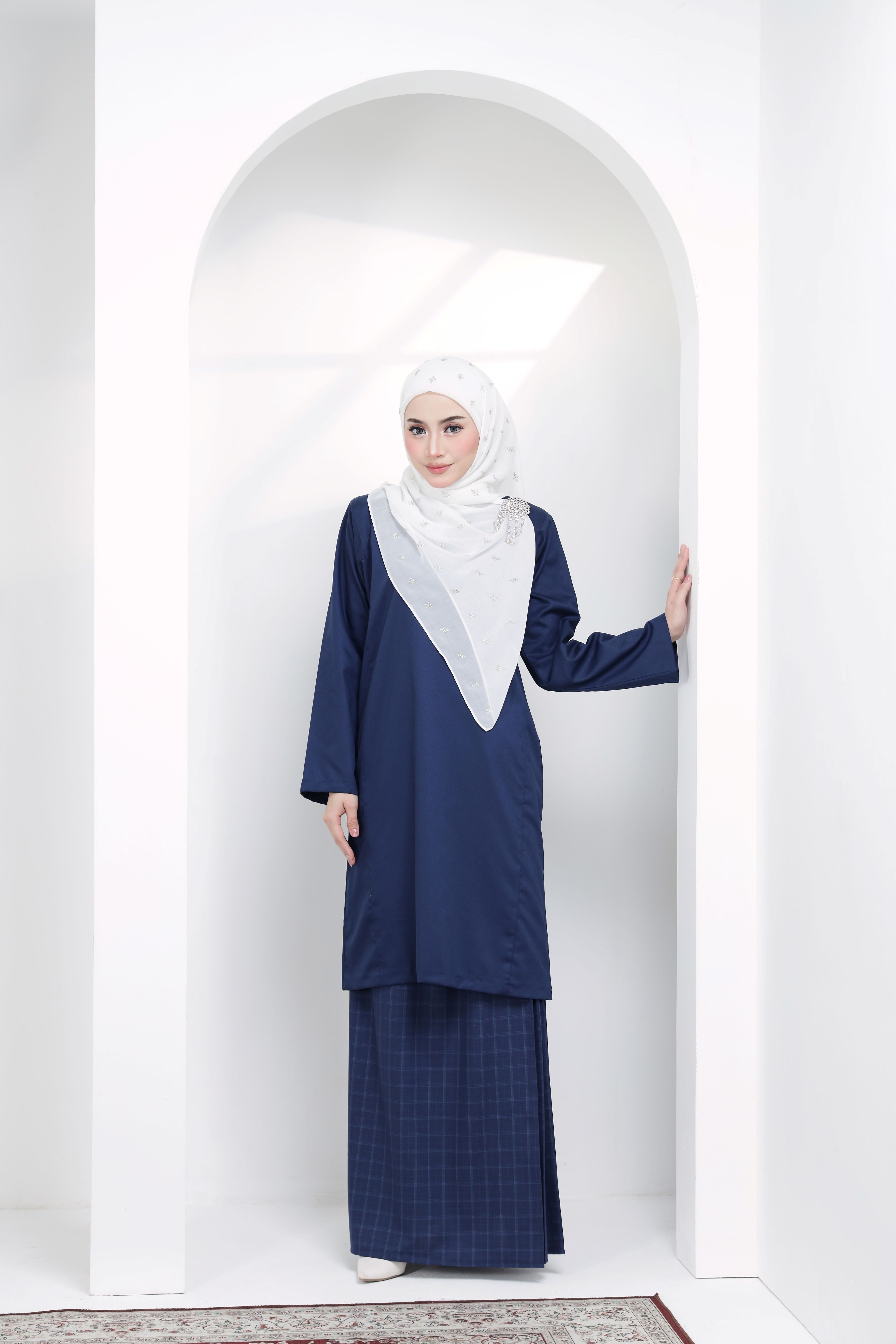 Kurung Johor Classic- KJC-201 ( Navy Blue )