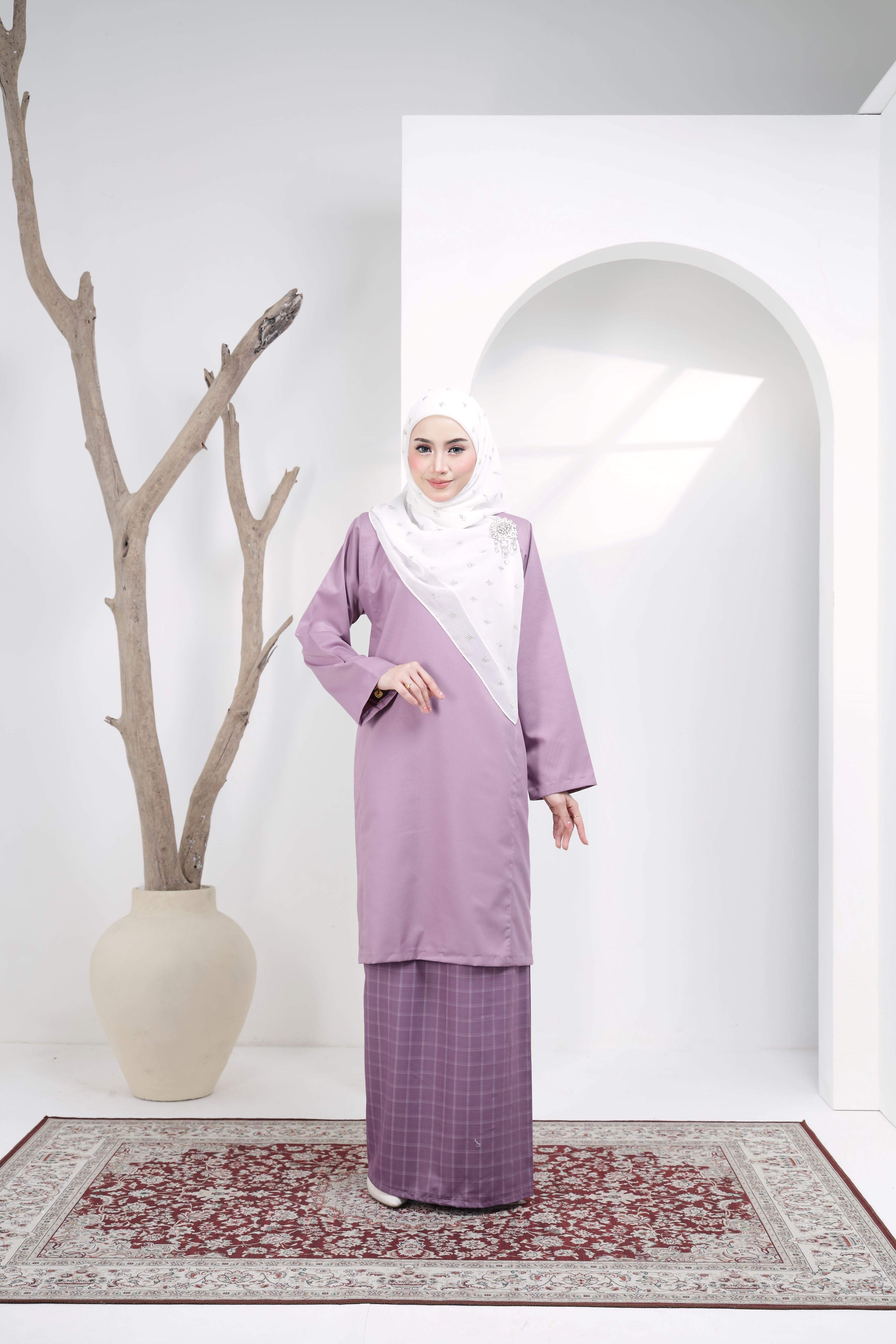 Kurung Johor Classic- KJC-205 ( Dusty Purple )