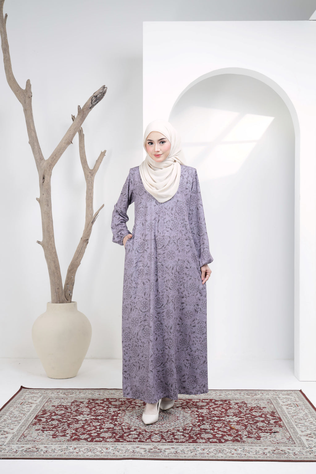 Jubah Zahra Exclusive - JZE-102 ( DUSTY PURPLE )