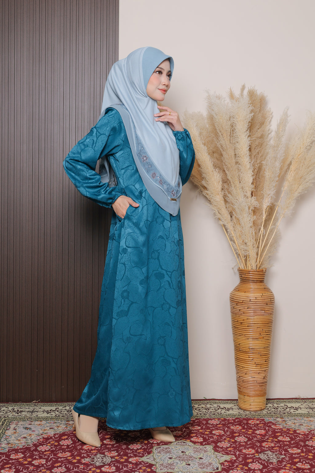 Jubah Naura Exclusive - JNE-121 ( TEAL GREEN )