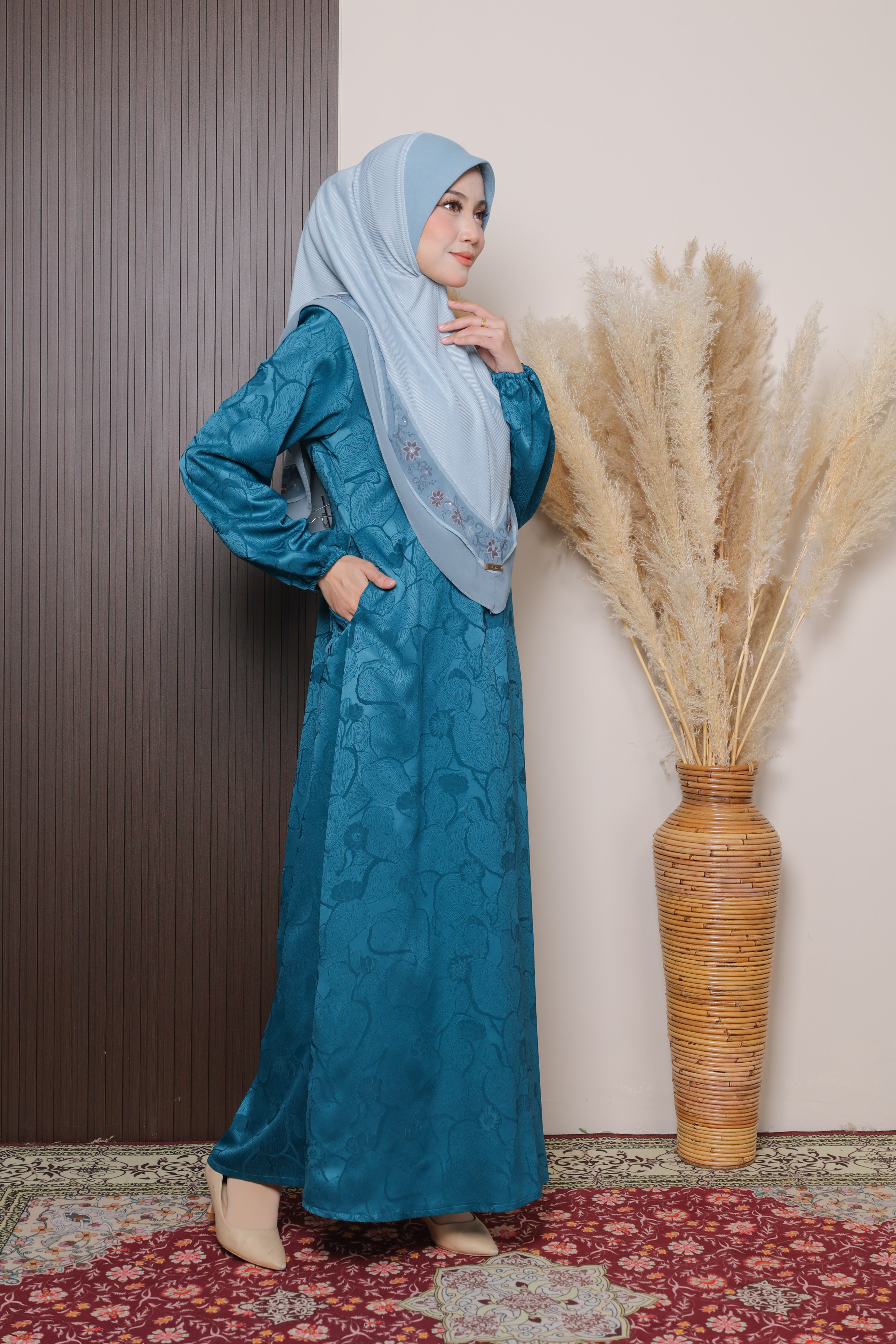 Jubah Naura Exclusive - JNE-121 ( TEAL GREEN )