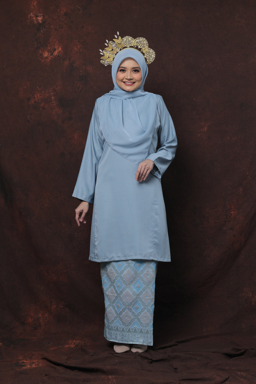 Qaseh Puteri Songket - STEEL BLUE