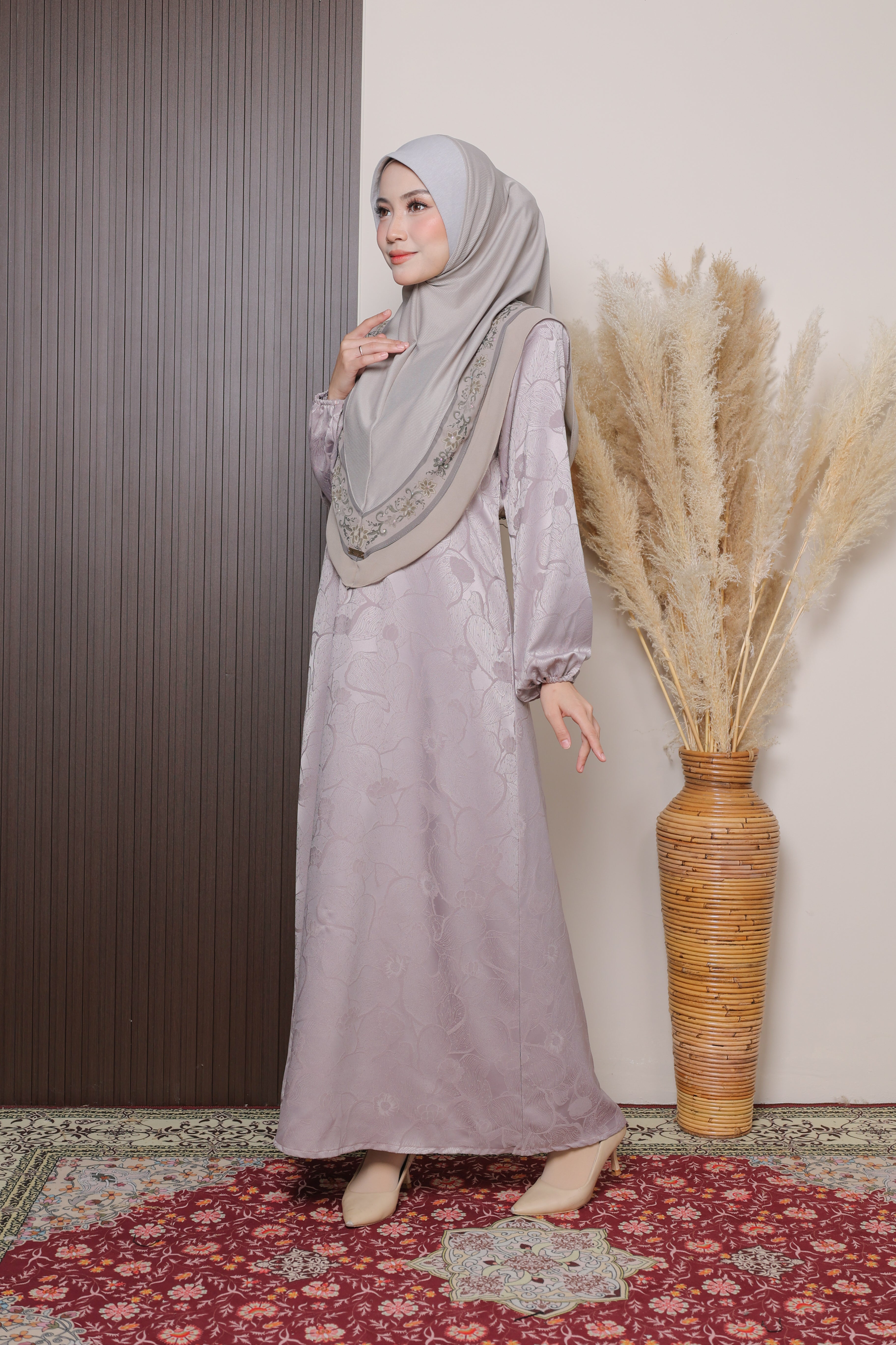 Jubah Naura Exclusive - JNE-123 ( SILVER KHAKI )