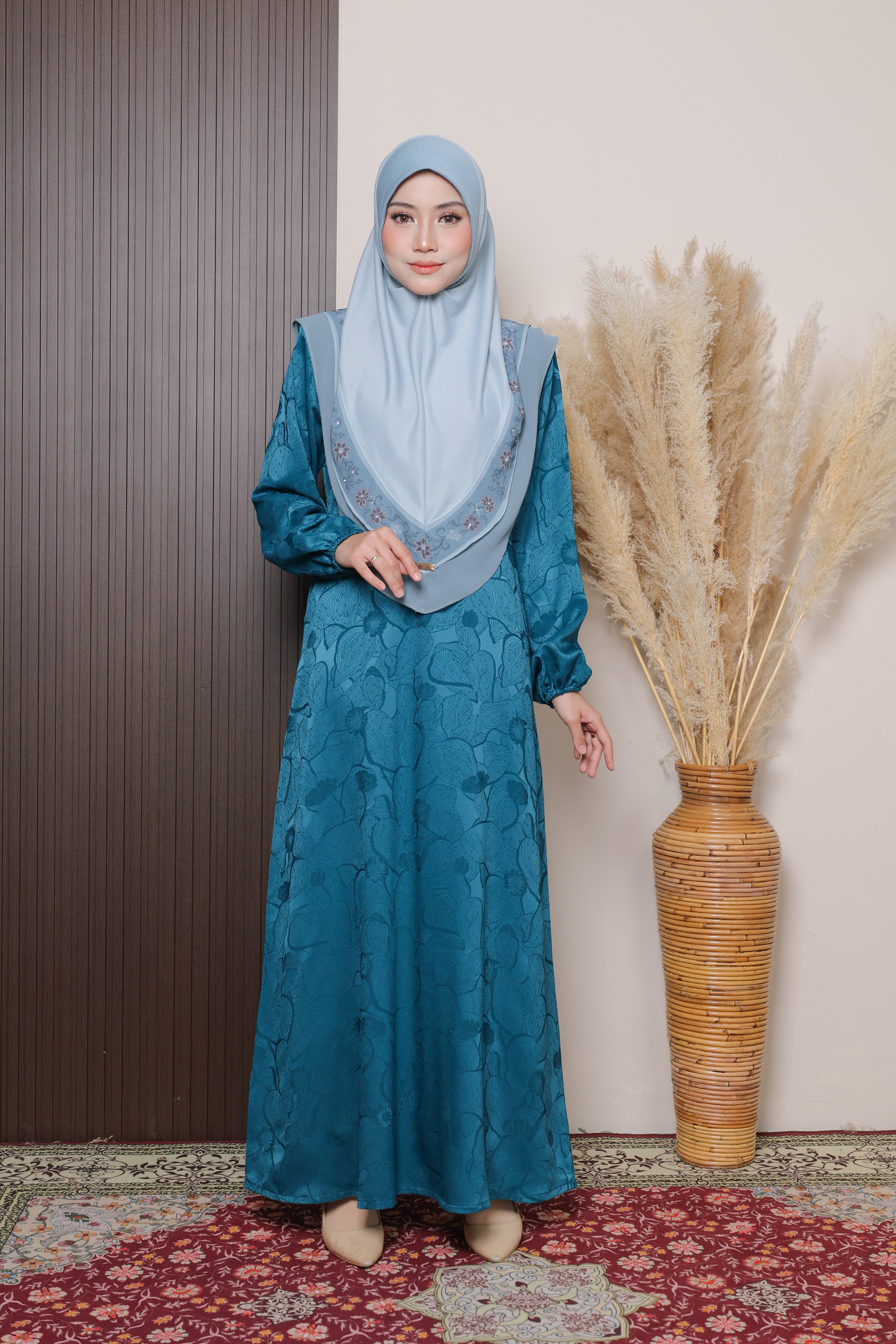 Jubah Naura Exclusive - JNE-121 ( TEAL GREEN )