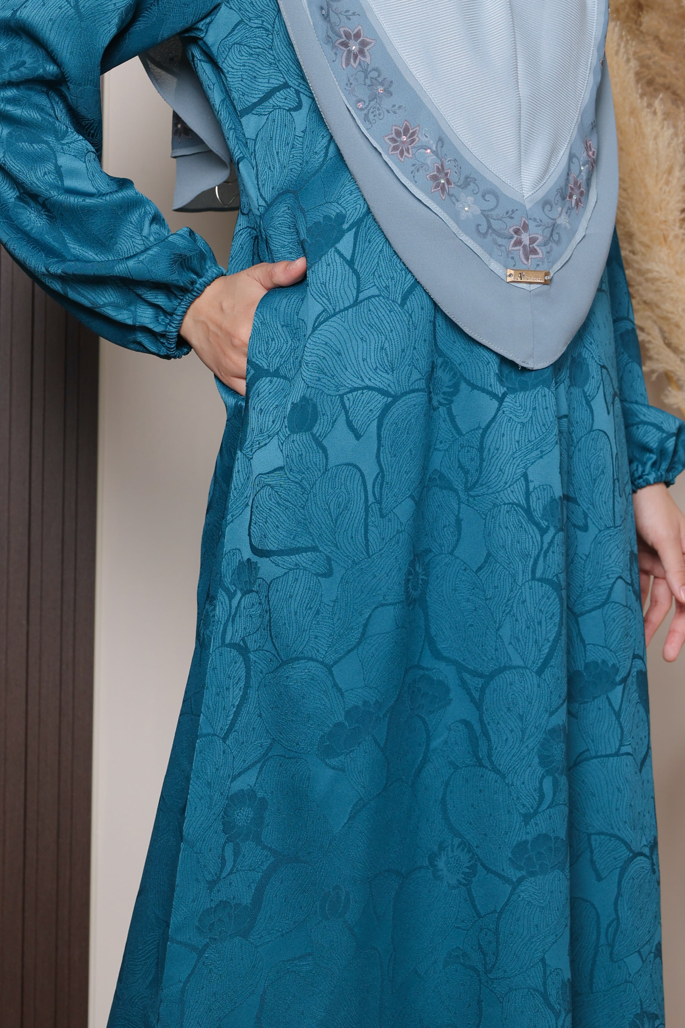Jubah Naura Exclusive - JNE-121 ( TEAL GREEN )