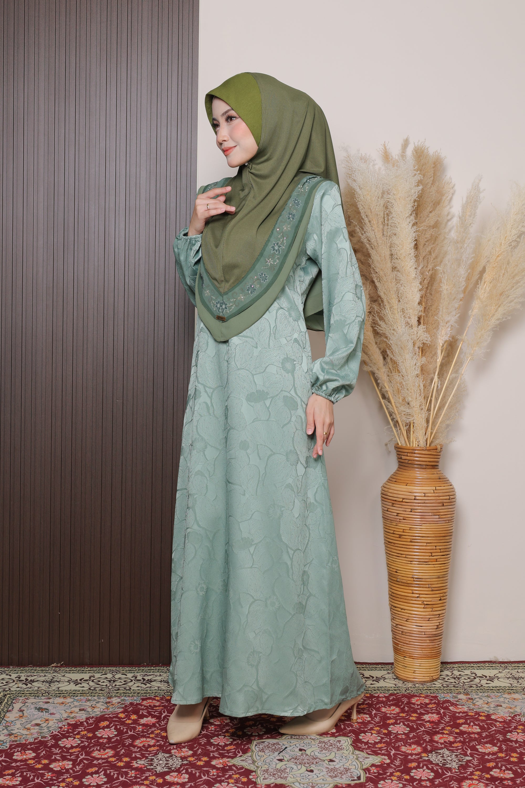 Jubah Naura Exclusive - DUSTY GREEN