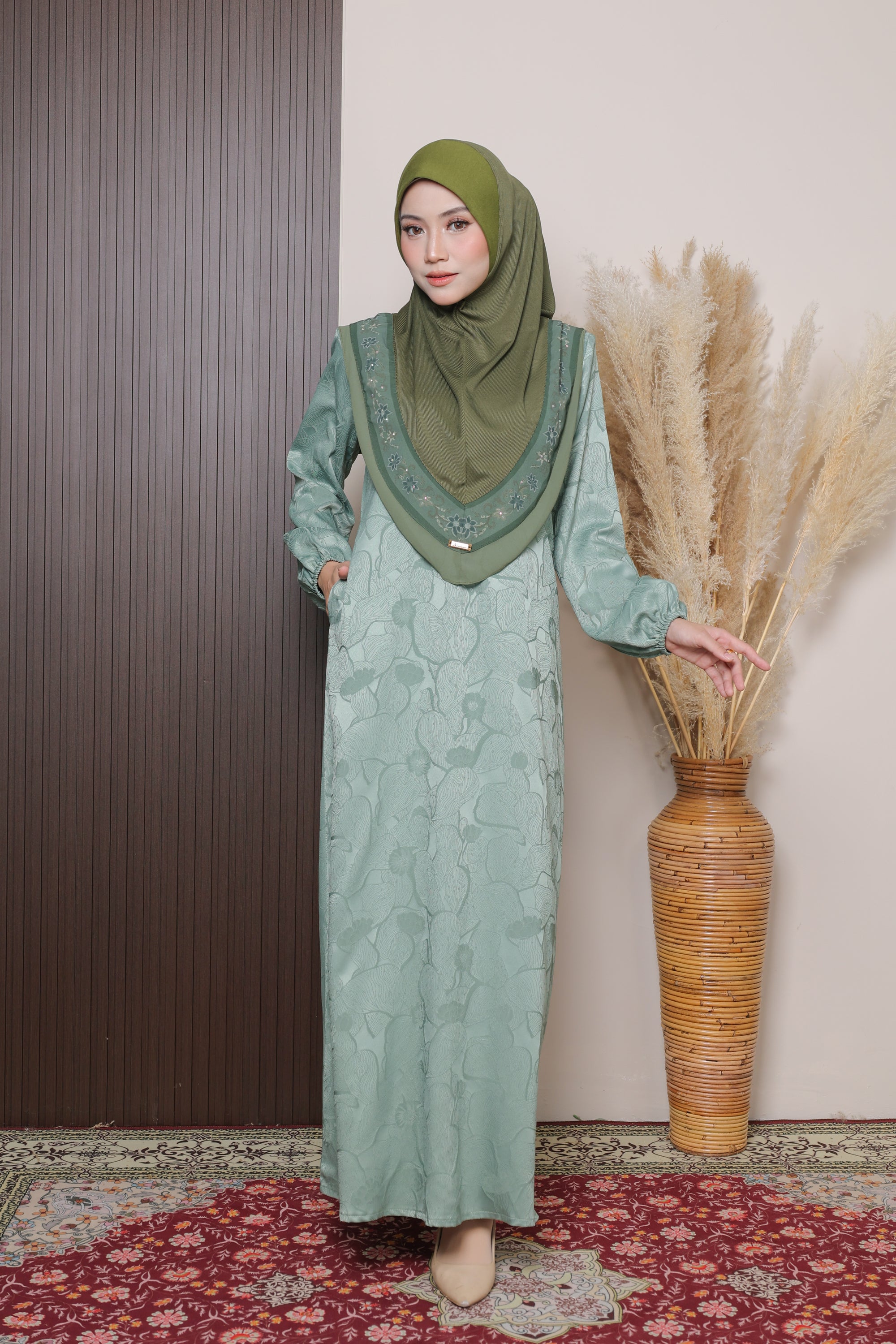 Jubah Naura Exclusive - DUSTY GREEN
