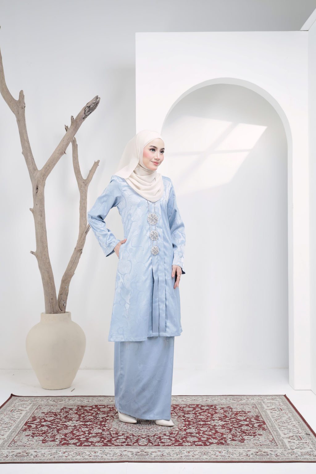 KEBAYA NAURA EXCLUSIVE - KNE-303 ( ASH BLUE )