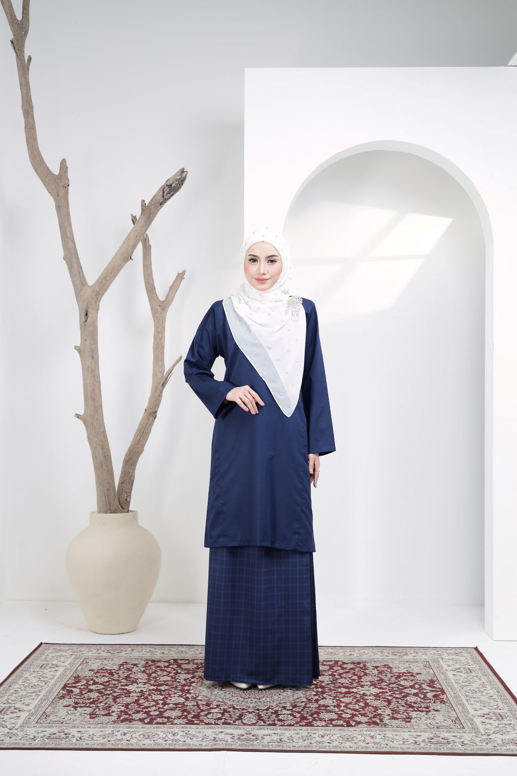 Kurung Johor Classic- KJC-201 ( Navy Blue )