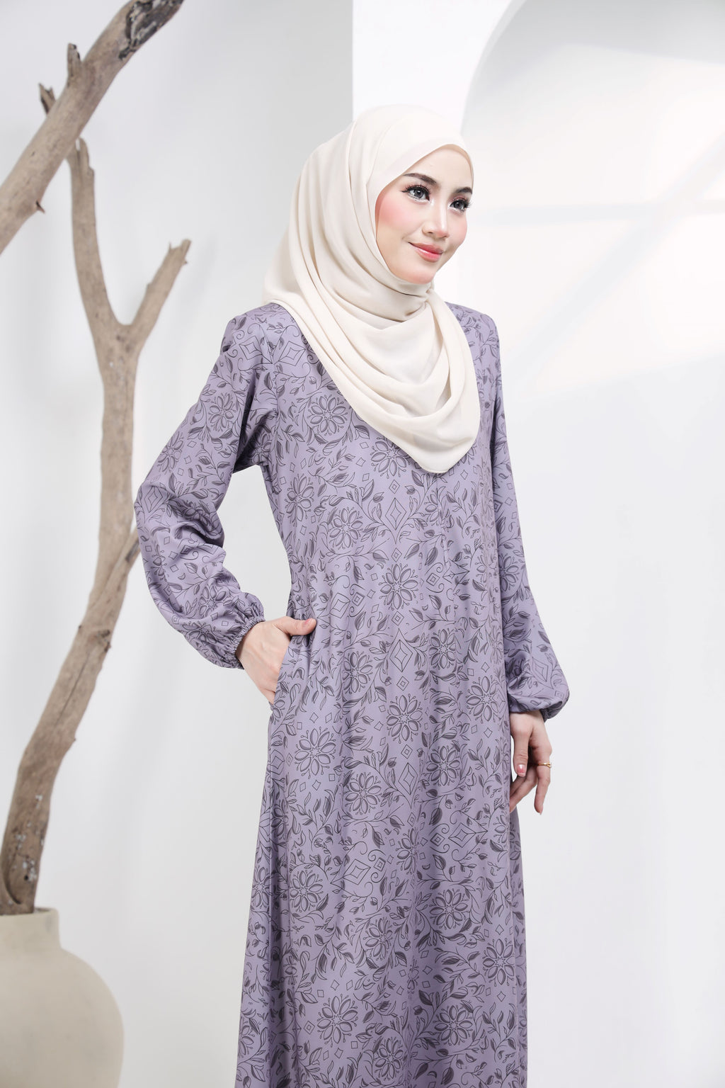 Jubah Zahra Exclusive - JZE-102 ( DUSTY PURPLE )