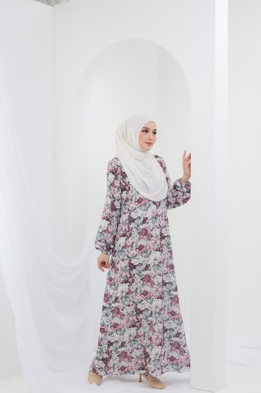Jubah Qadeeja - PURPLE PLUM PASTEL