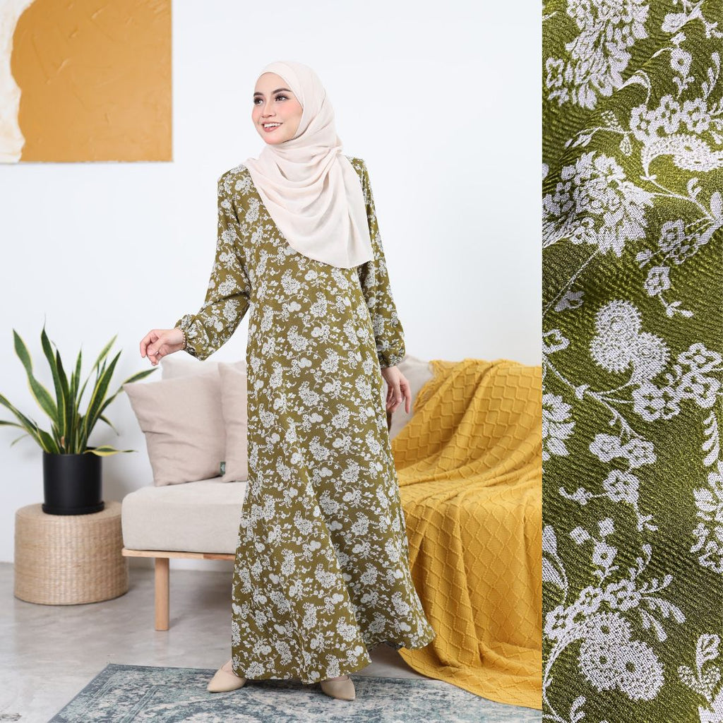 Jubah Asiah - OLIVE GREEN