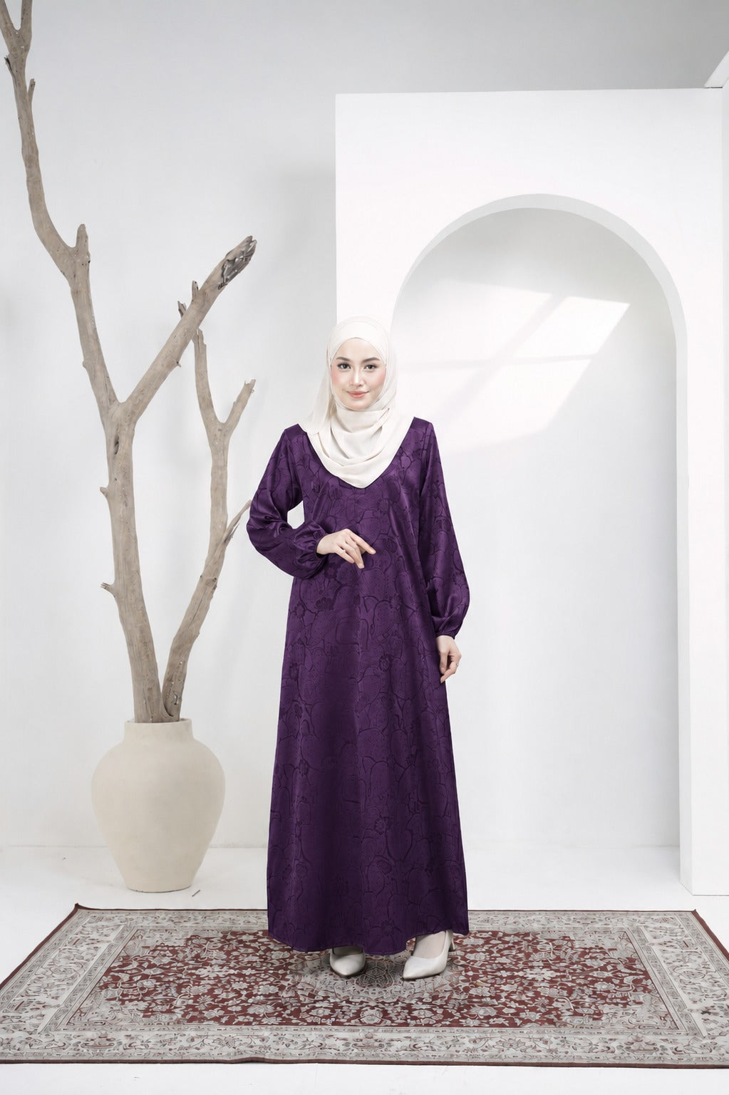 Jubah Naura Exclusive - JNE-134 ( PURPLE MANGOSTEEN )