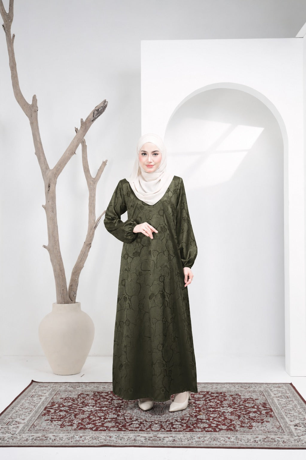 Jubah Naura Exclusive - JNE-135 ( DARK OLIVE )