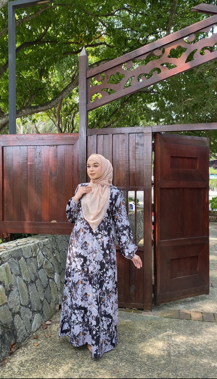 Jubah Maryam Exclusive - JME-803 ( BLACK GREY )