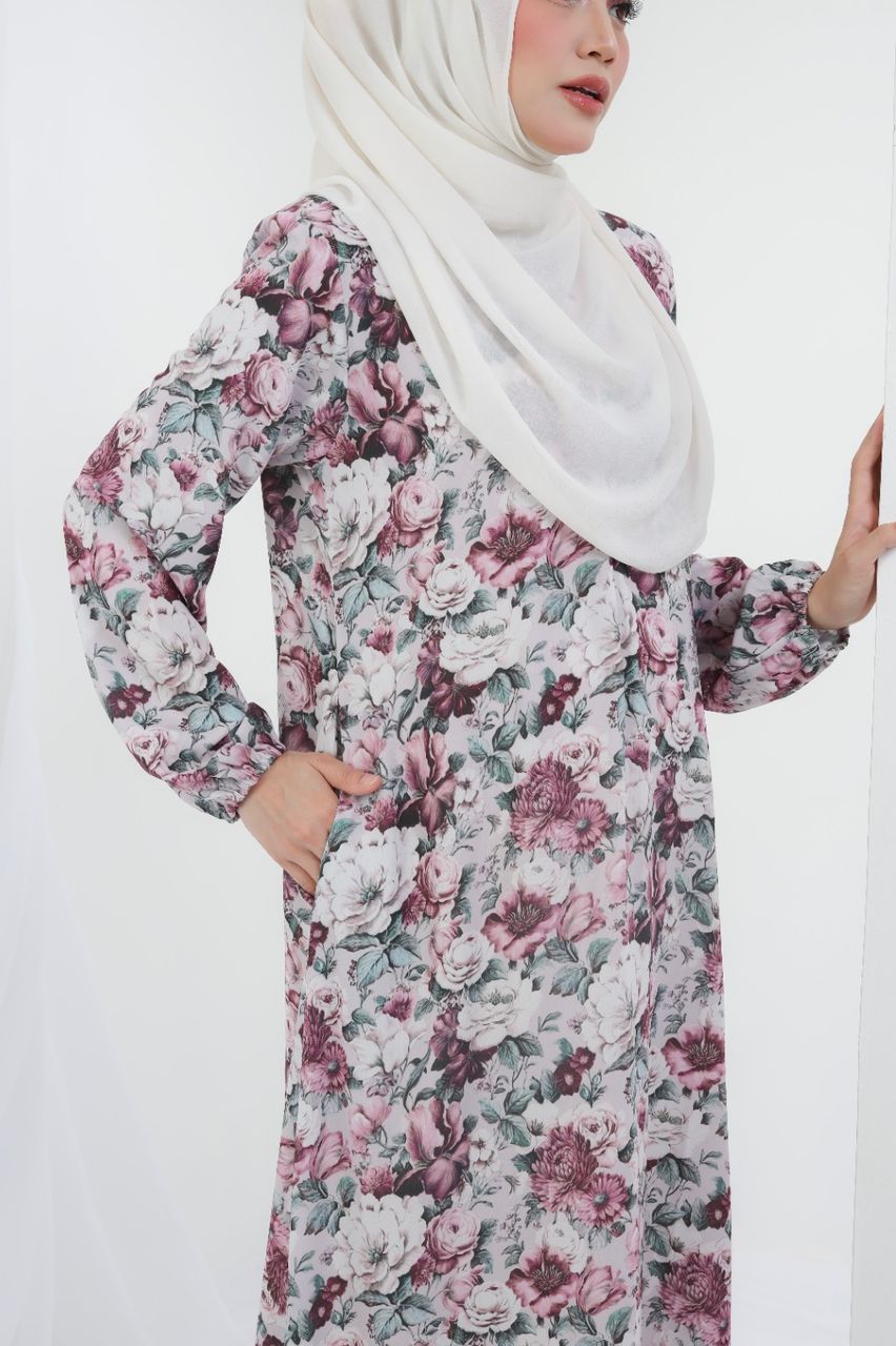 Jubah Qadeeja - PURPLE PLUM PASTEL