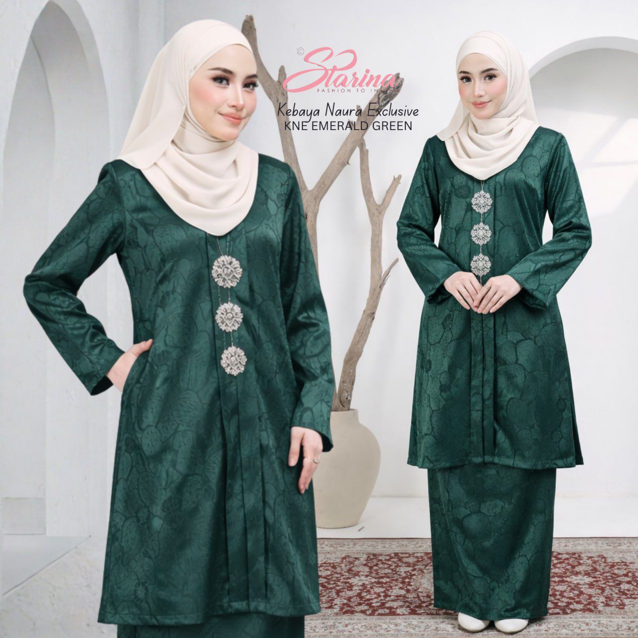 KEBAYA NAURA EXCLUSIVE - KNE-305 ( EMERALD GREEN )