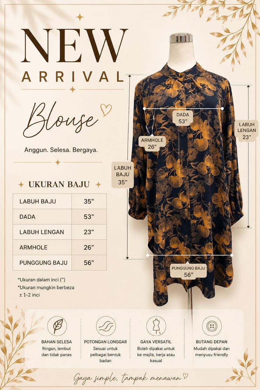 Blouse Viscose Baggy Style (FREESIZE)