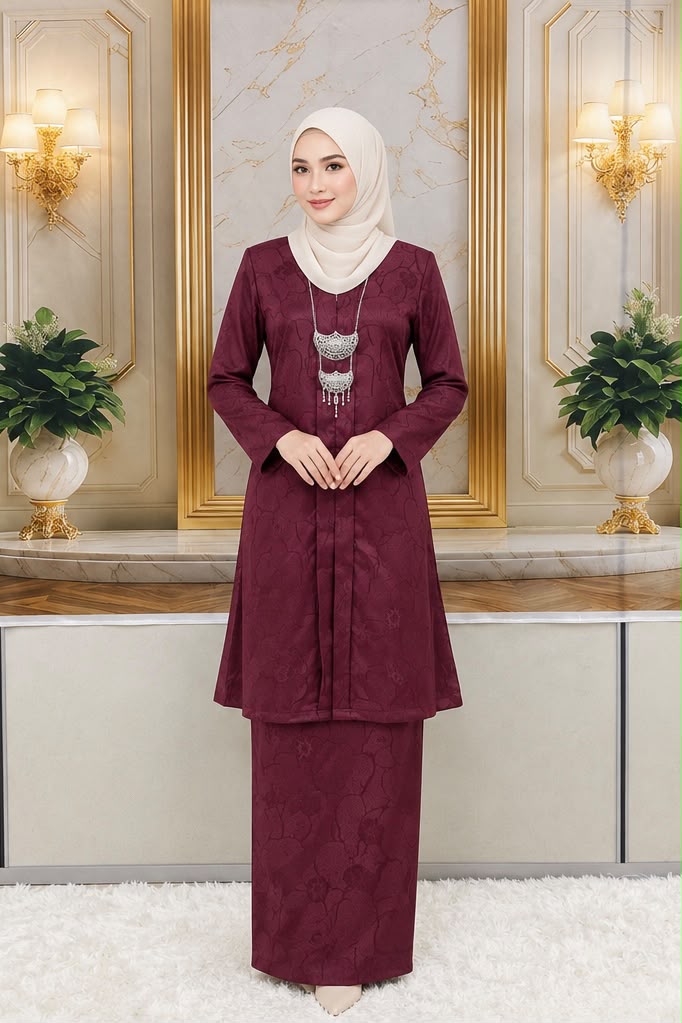KEBAYA NAURA EXCLUSIVE - KNE-306 ( MAROON )