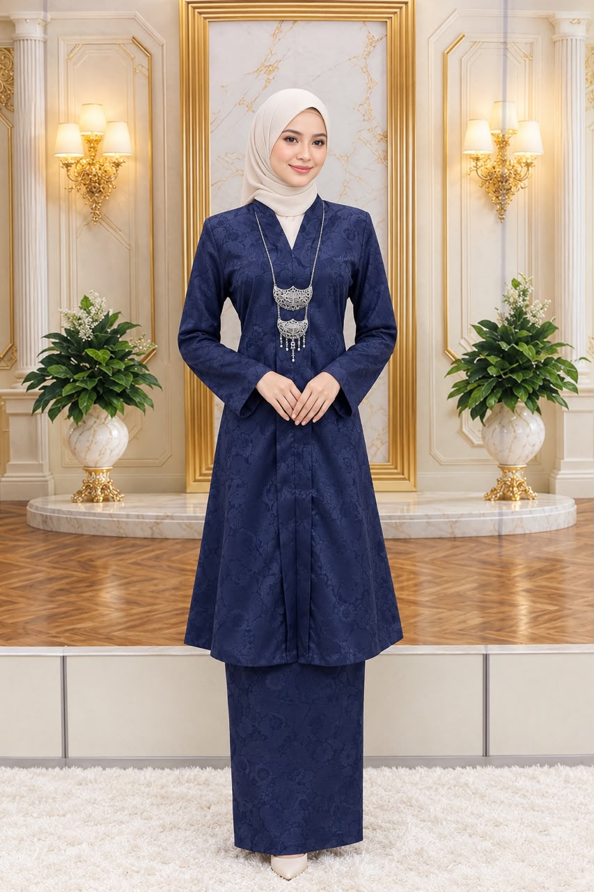 KEBAYA NAURA EXCLUSIVE - KNE-307 ( NAVY BLUE )