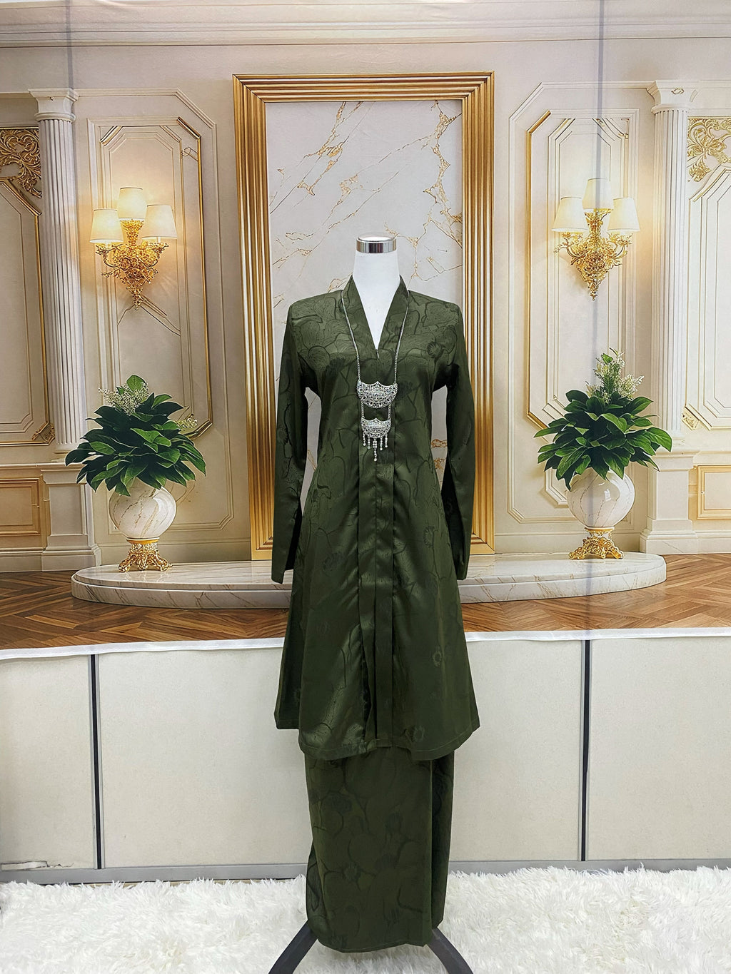 KEBAYA NAURA EXCLUSIVE - KNE-308 ( OLIVE GREEN )