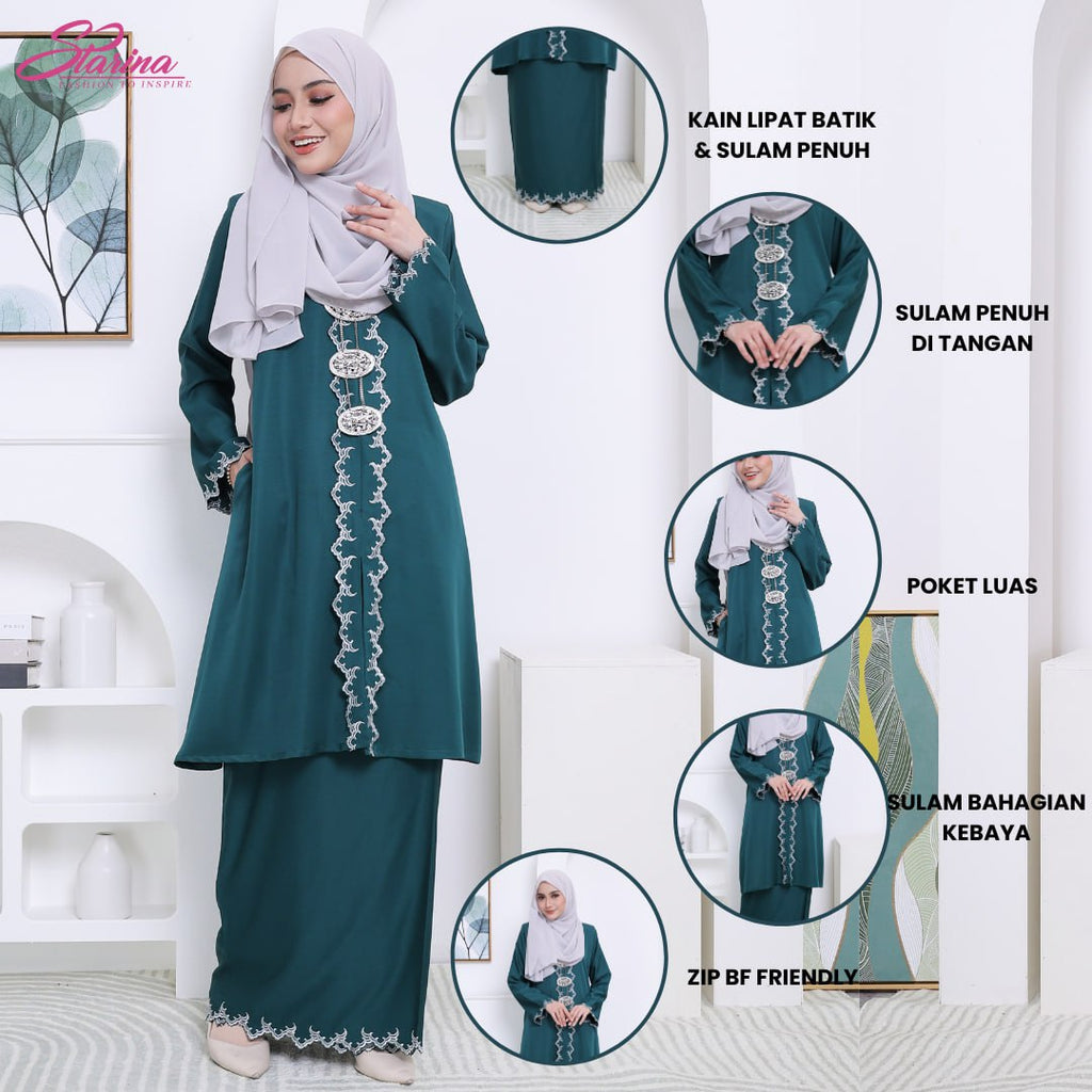KEBAYA PAHANG EXCLUSIVE -EMERALD GREEN