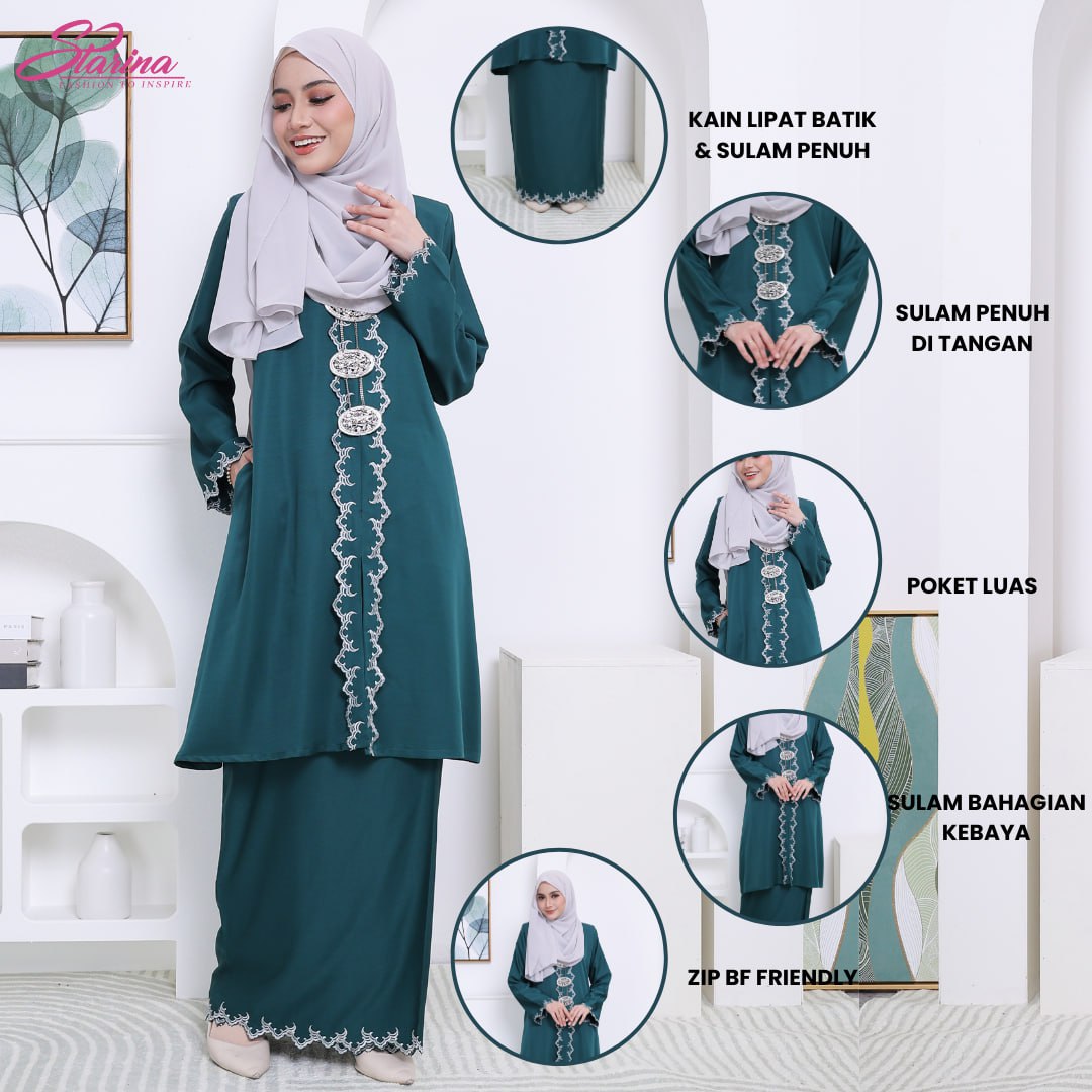 KEBAYA PAHANG EXCLUSIVE -EMERALD GREEN