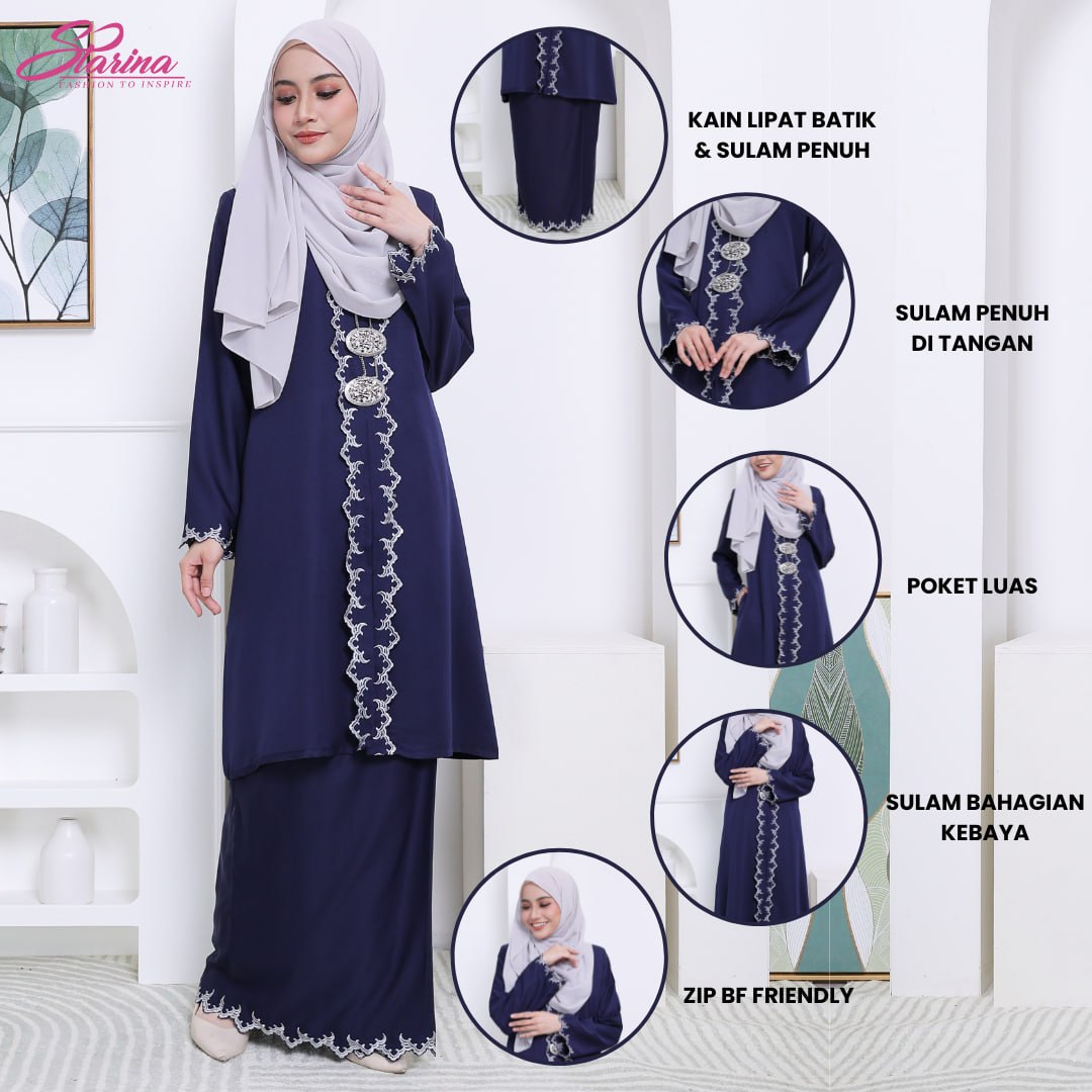 KEBAYA PAHANG EXCLUSIVE - BLUE BLACK