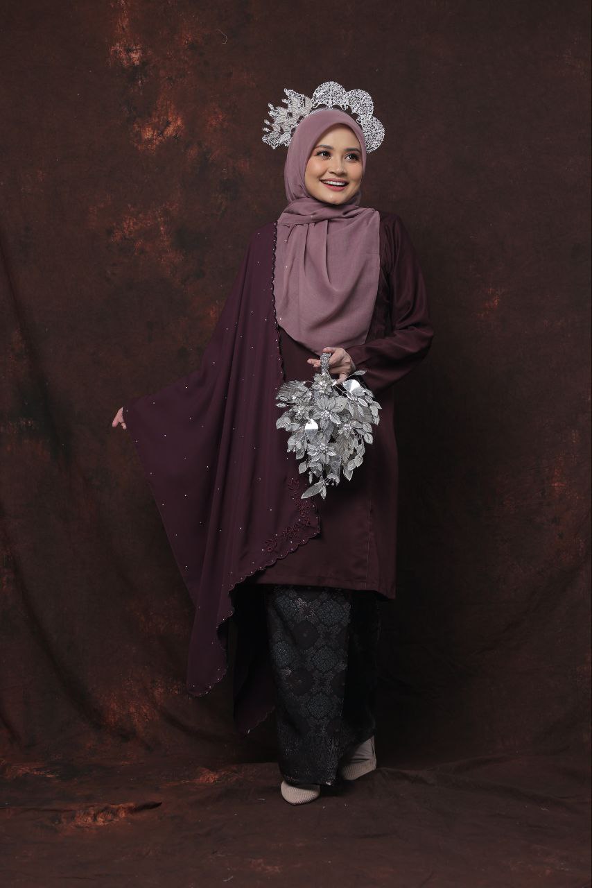Qaseh Puteri Songket - BURGUNDY