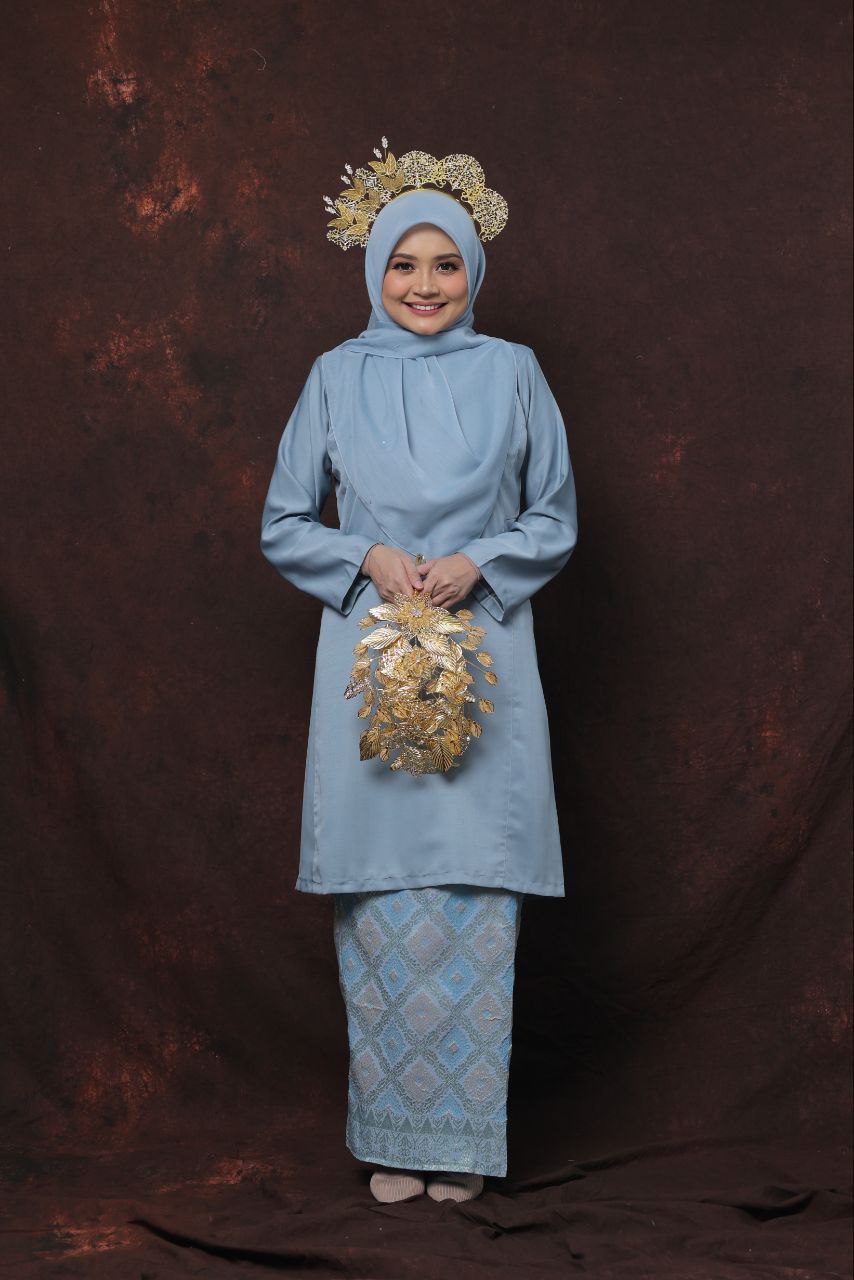 Qaseh Puteri Songket - STEEL BLUE