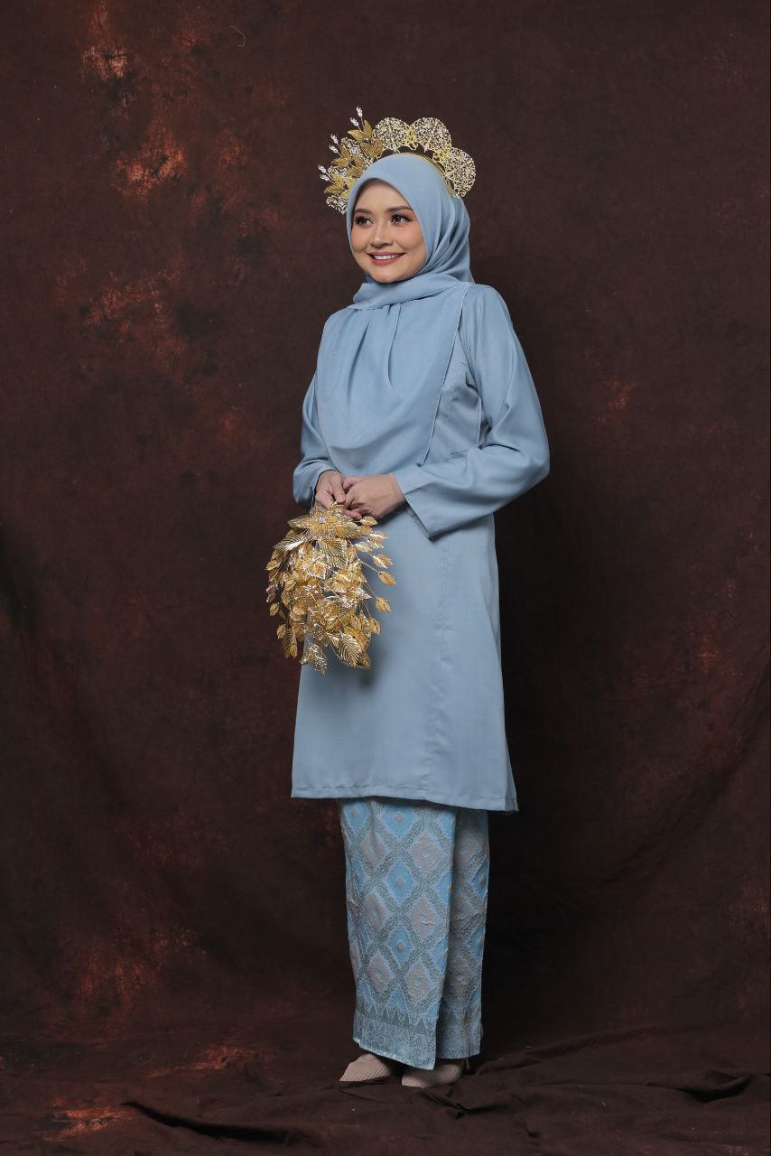 Qaseh Puteri Songket - STEEL BLUE