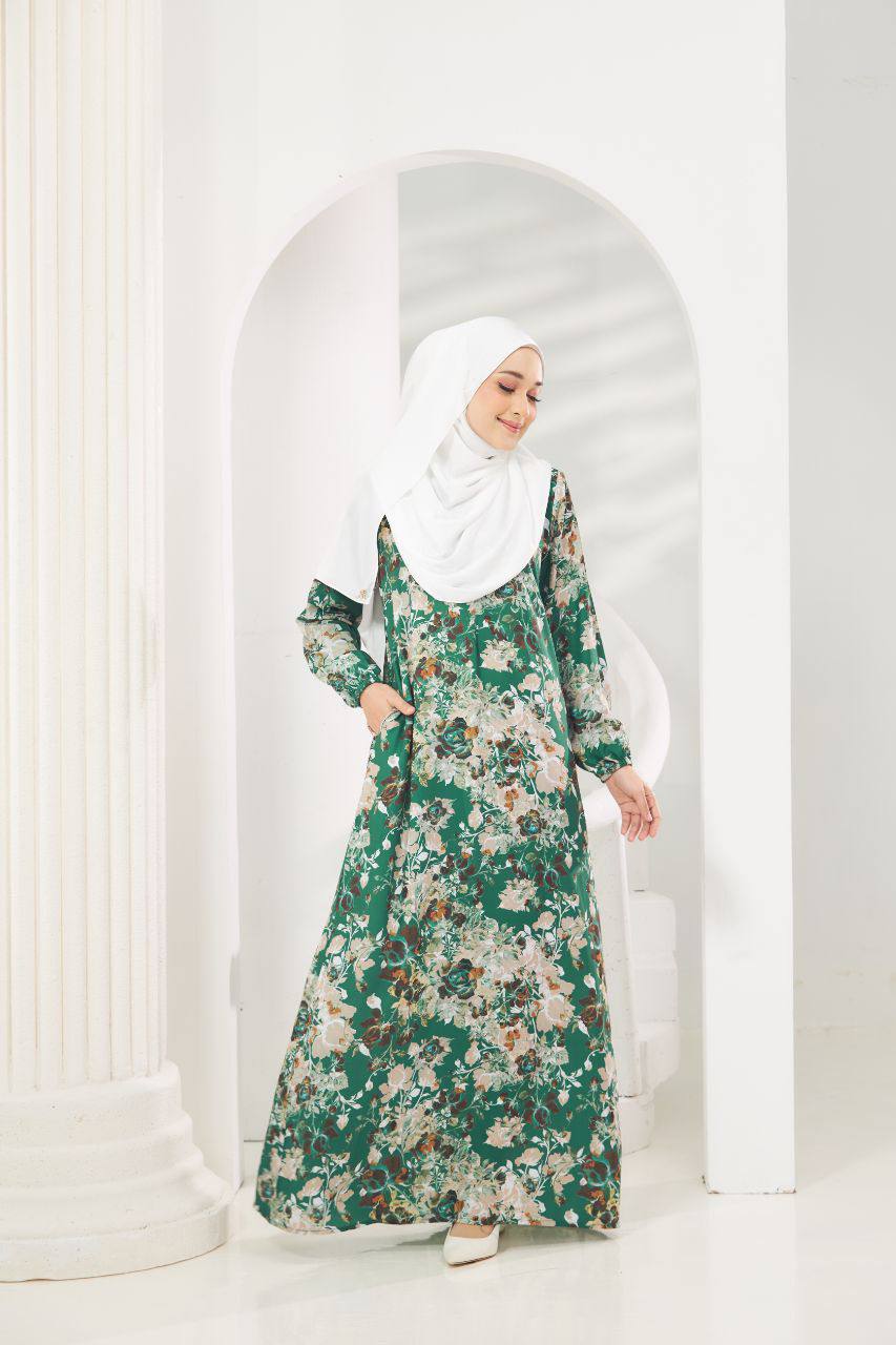 Jubah Maryam Exclusive - JME-505 ( FOREST GREEN )